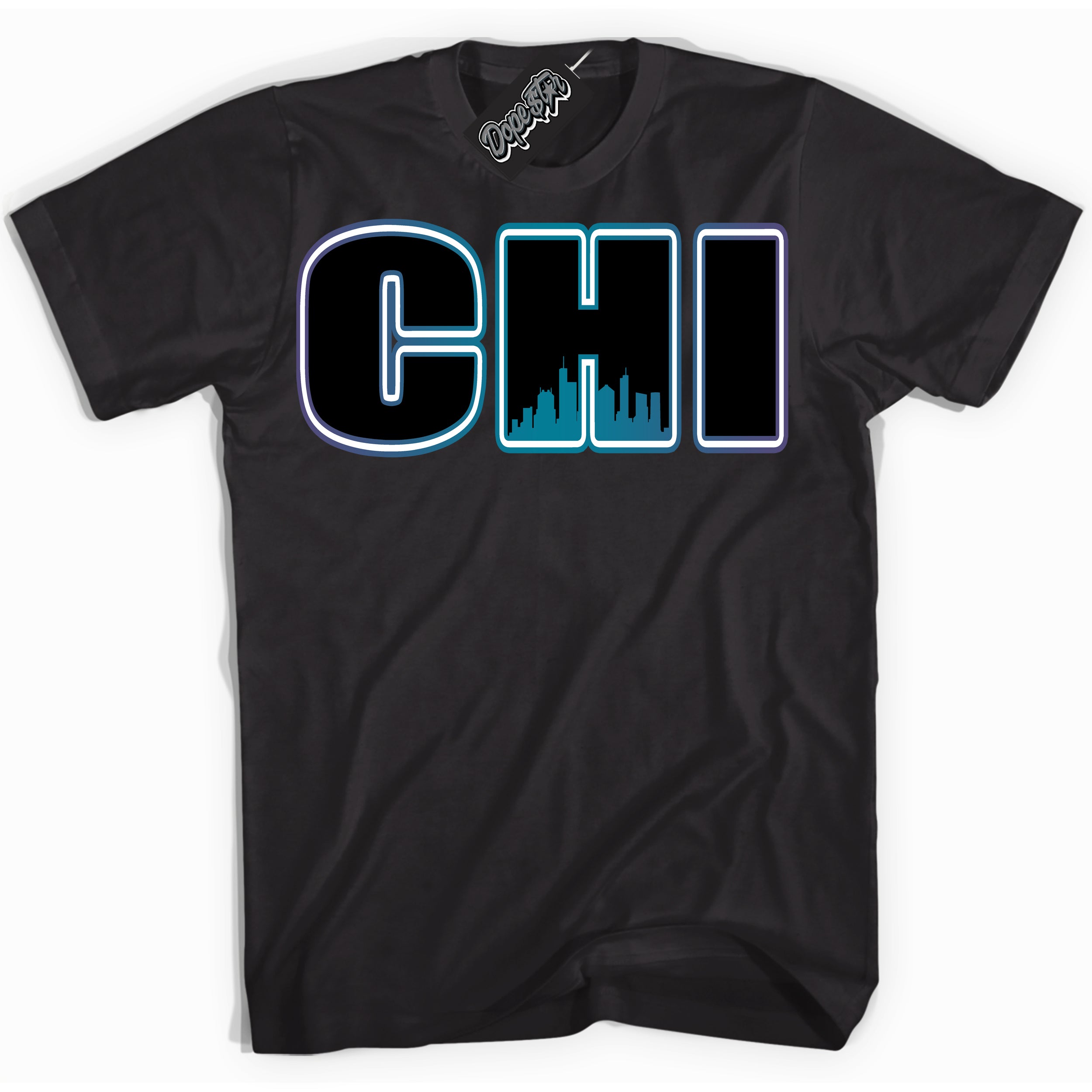 Cool Black Shirt with “ Chicago” design that perfectly matches Love Letter 14s Sneakers.