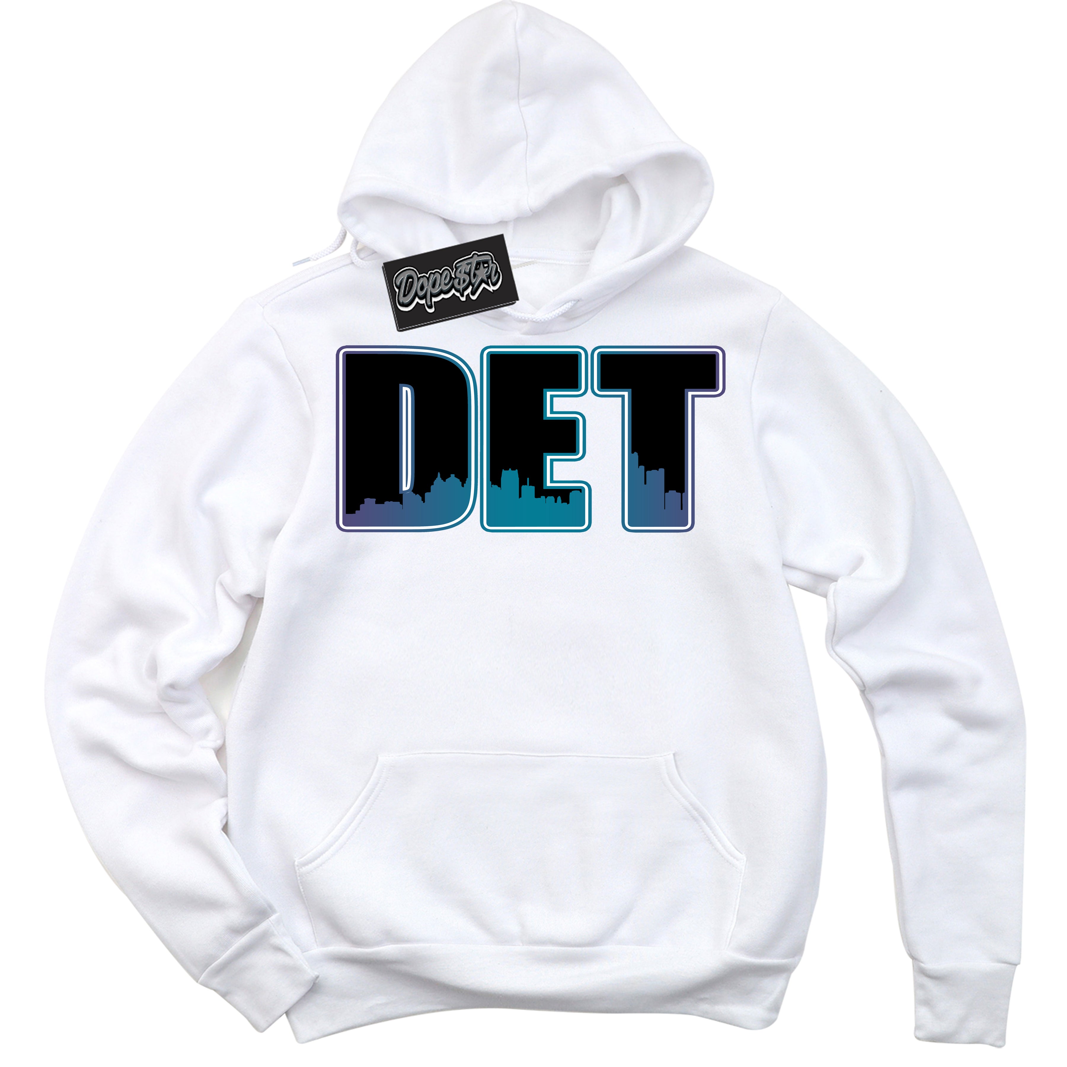 Cool White Hoodie with “ Detroit ”  design that Perfectly Matches Love Letter 14s Sneakers.