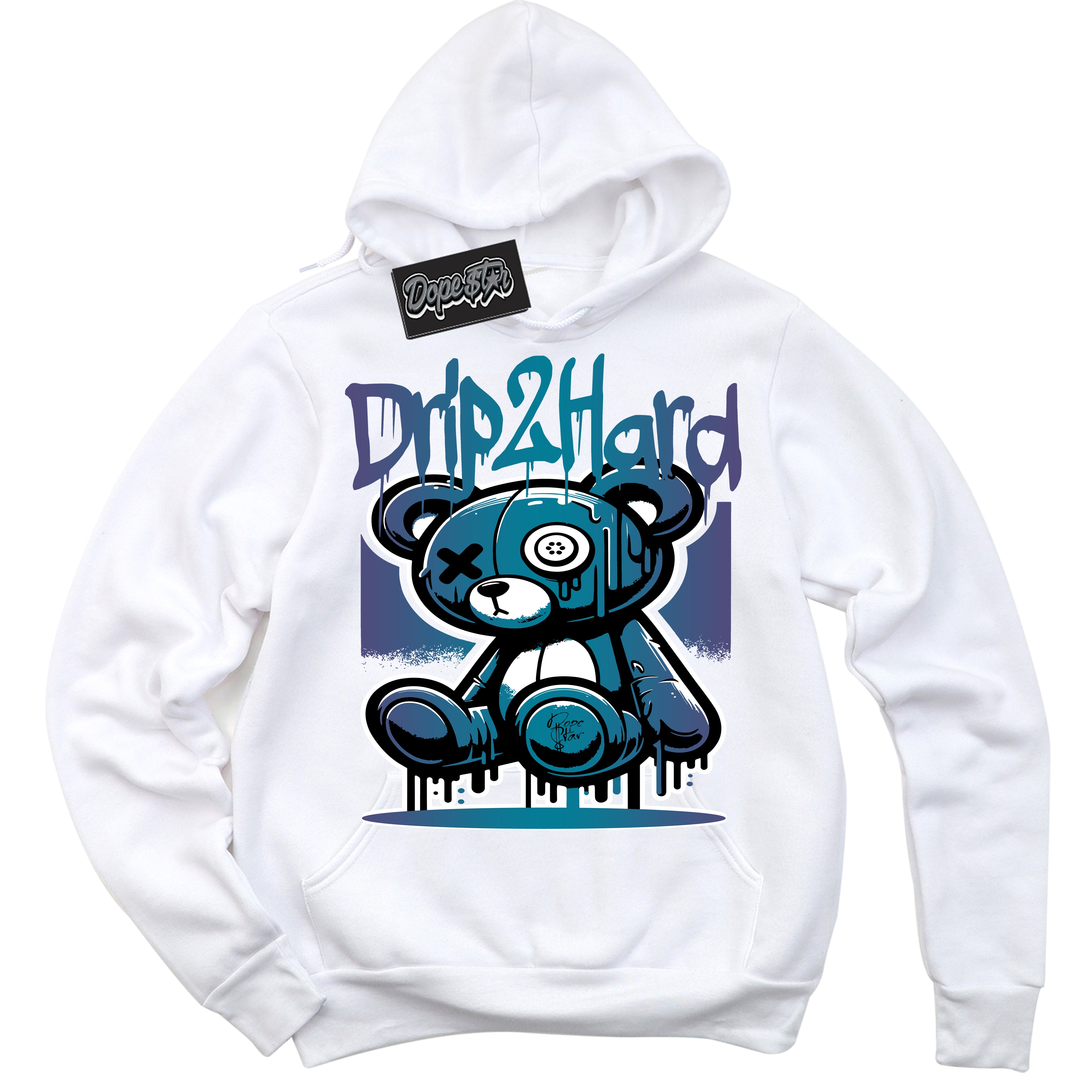 Cool White Hoodie with “ Drip 2 Hard ”  design that Perfectly Matches Love Letter 14s Sneakers.