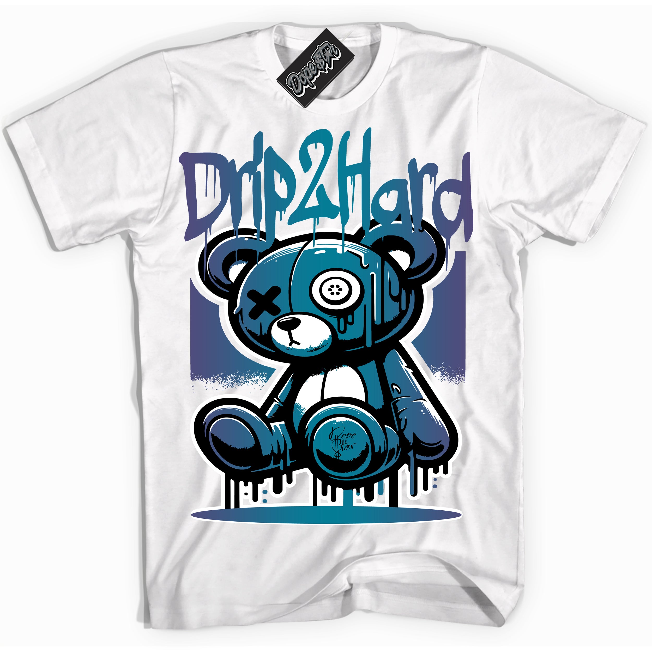 Cool White Shirt with “ Drip 2 Hard” design that perfectly matches Love Letter 14s Sneakers.