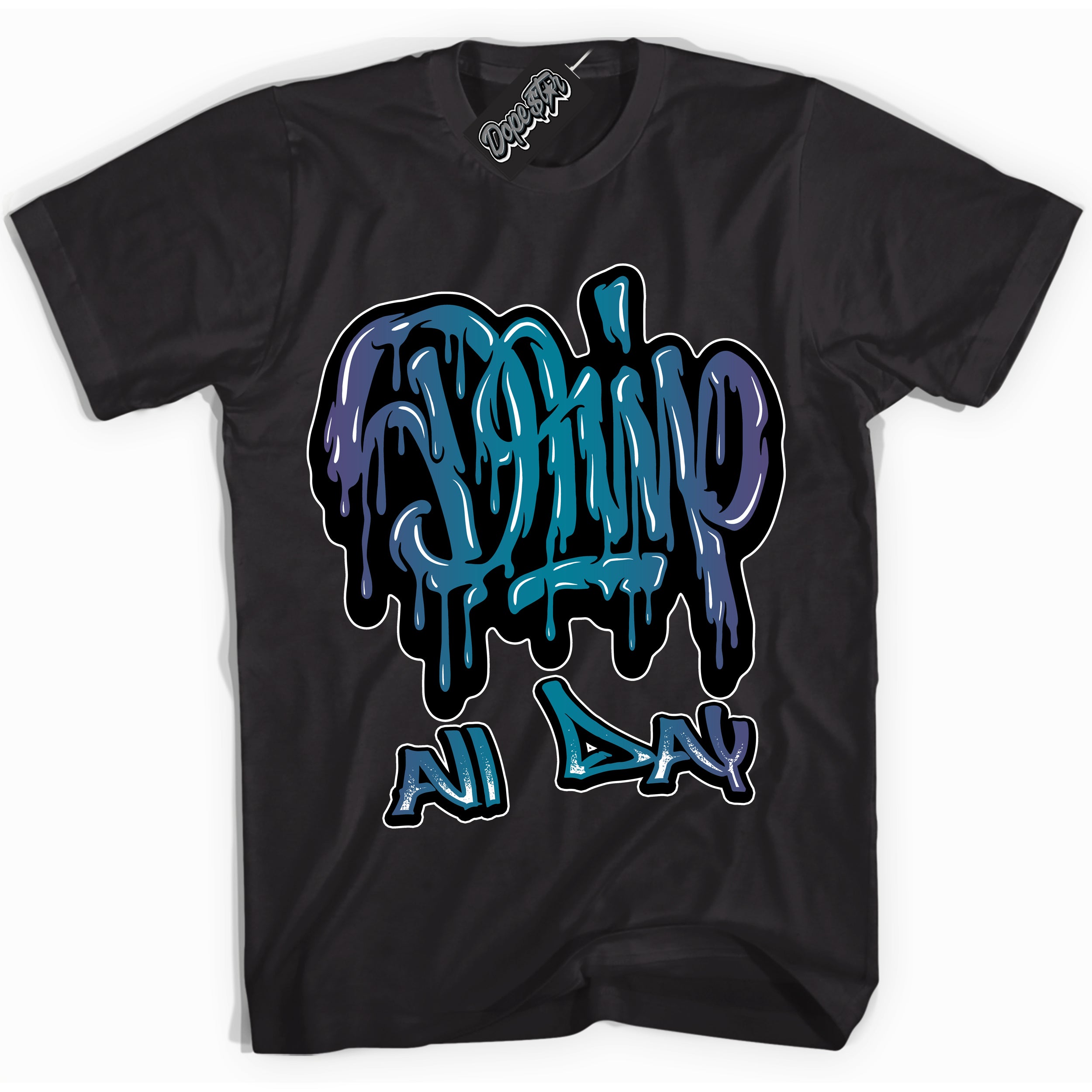 Cool Black Shirt with “ Drip All Day” design that perfectly matches Love Letter 14s Sneakers.