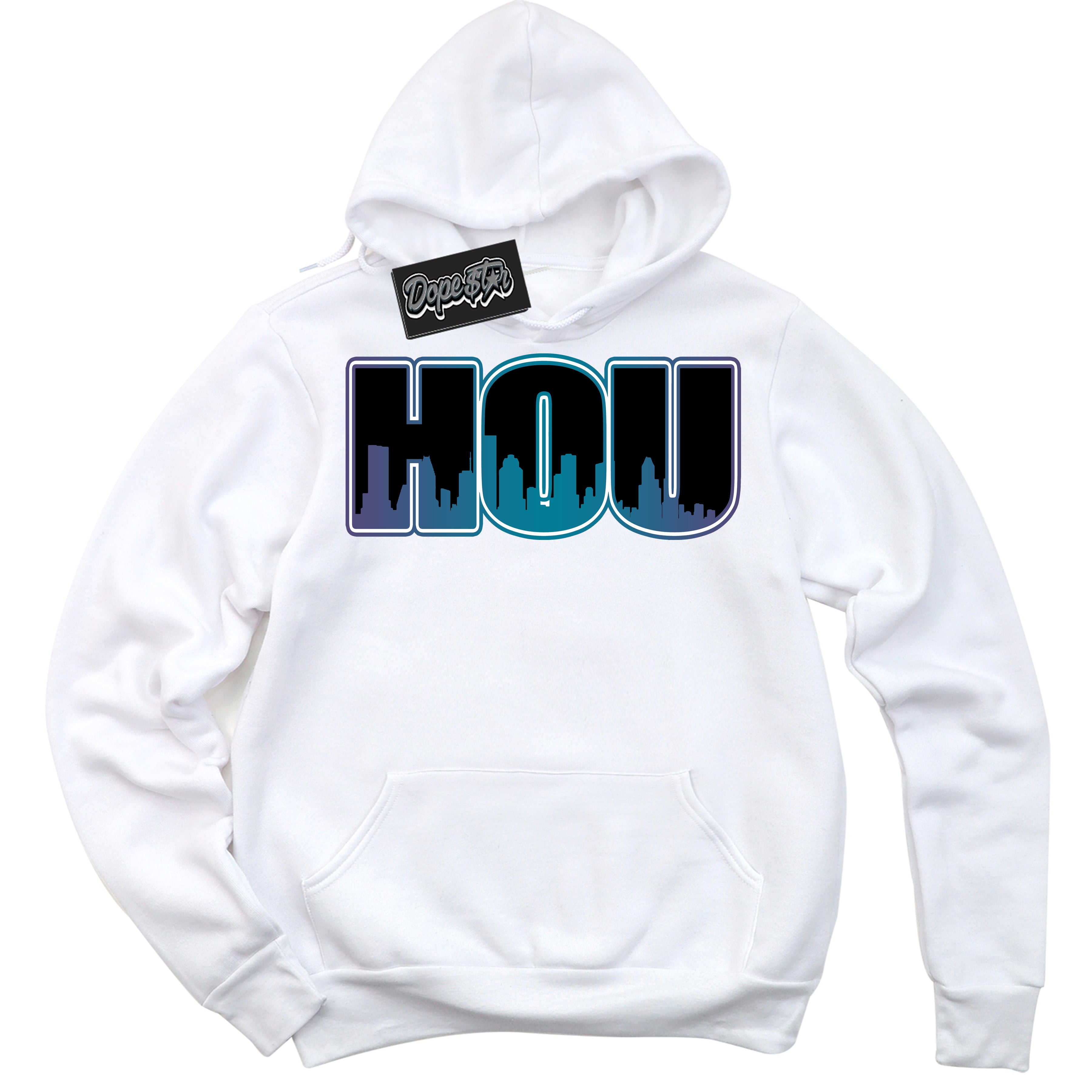 Cool White Hoodie with “ Houston ”  design that Perfectly Matches Love Letter 14s Sneakers.