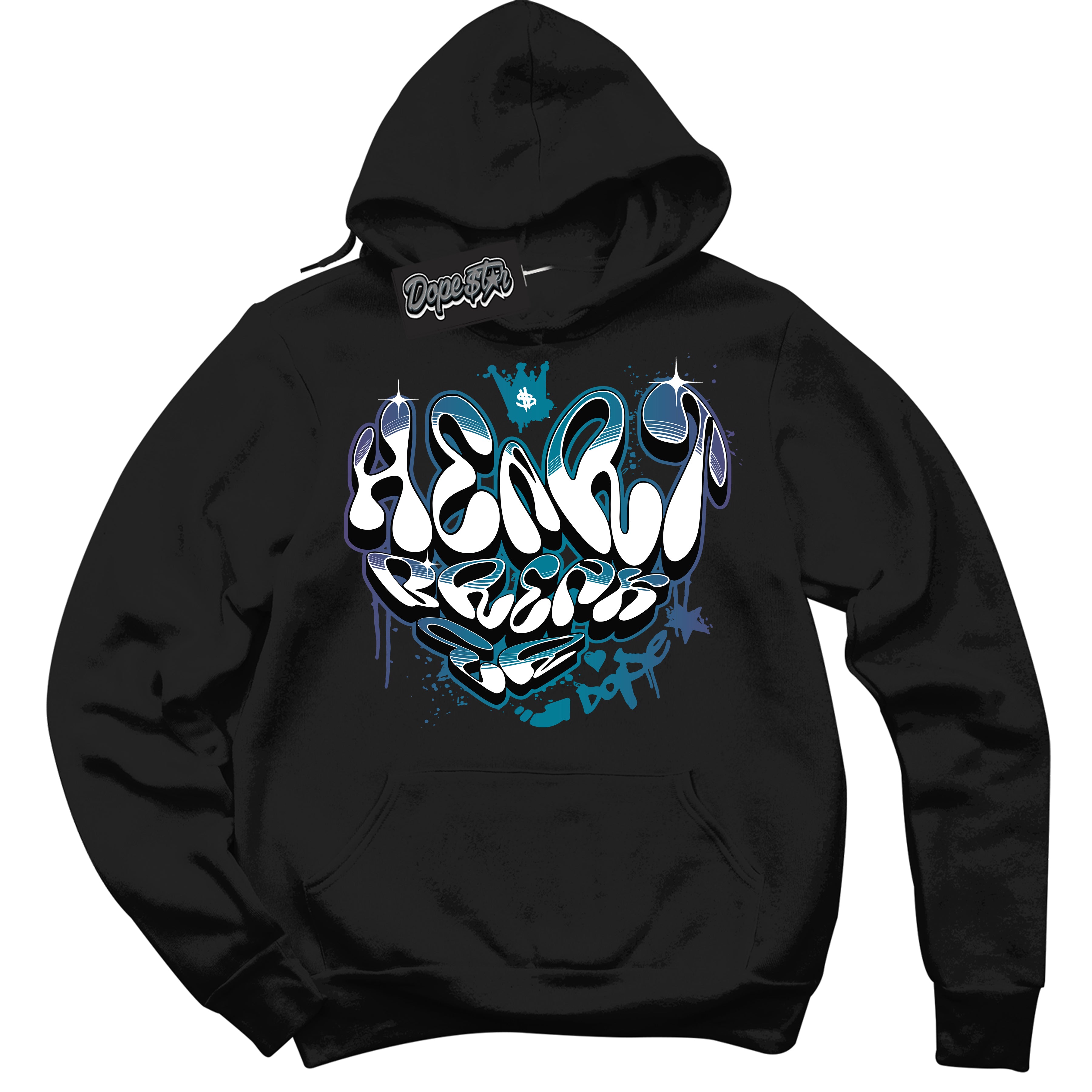 Cool Black Hoodie with “ Heartbreaker Graffiti ”  design that Perfectly Matches Love Letter 14s Sneakers.