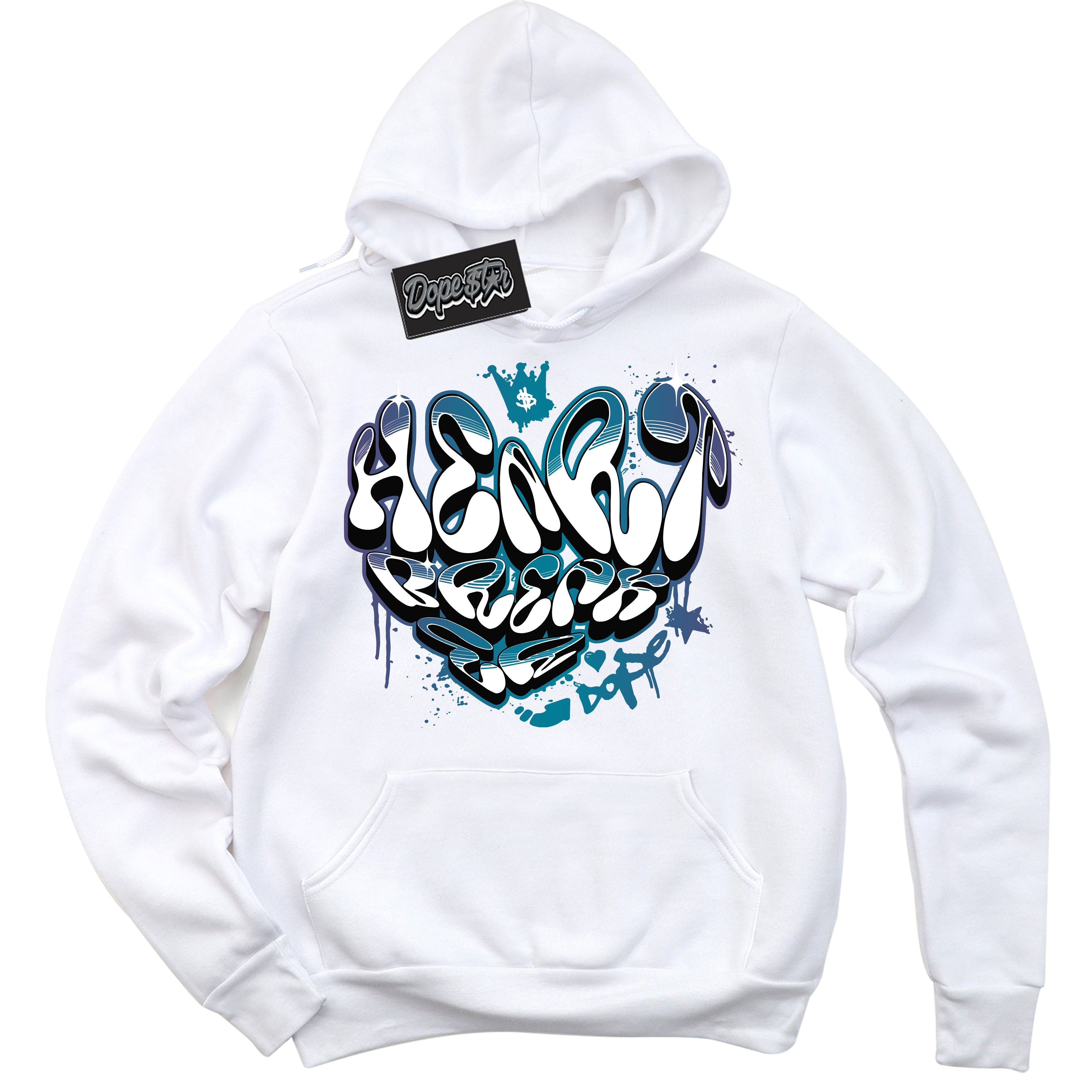 Cool White Hoodie with “ Heartbreaker Graffiti ”  design that Perfectly Matches Love Letter 14s Sneakers.