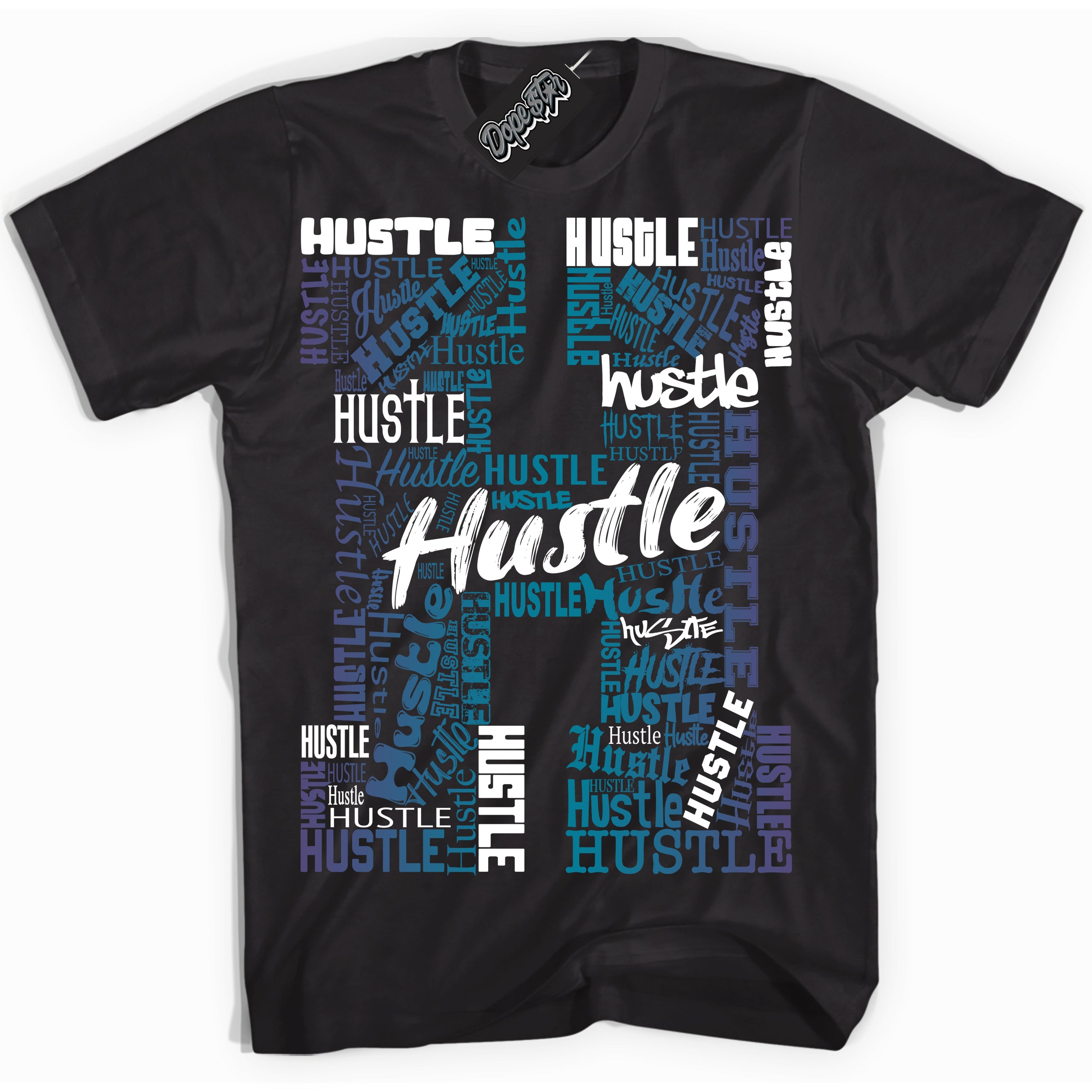 Cool Black Shirt with “ Hustle H” design that perfectly matches Love Letter 14s Sneakers.