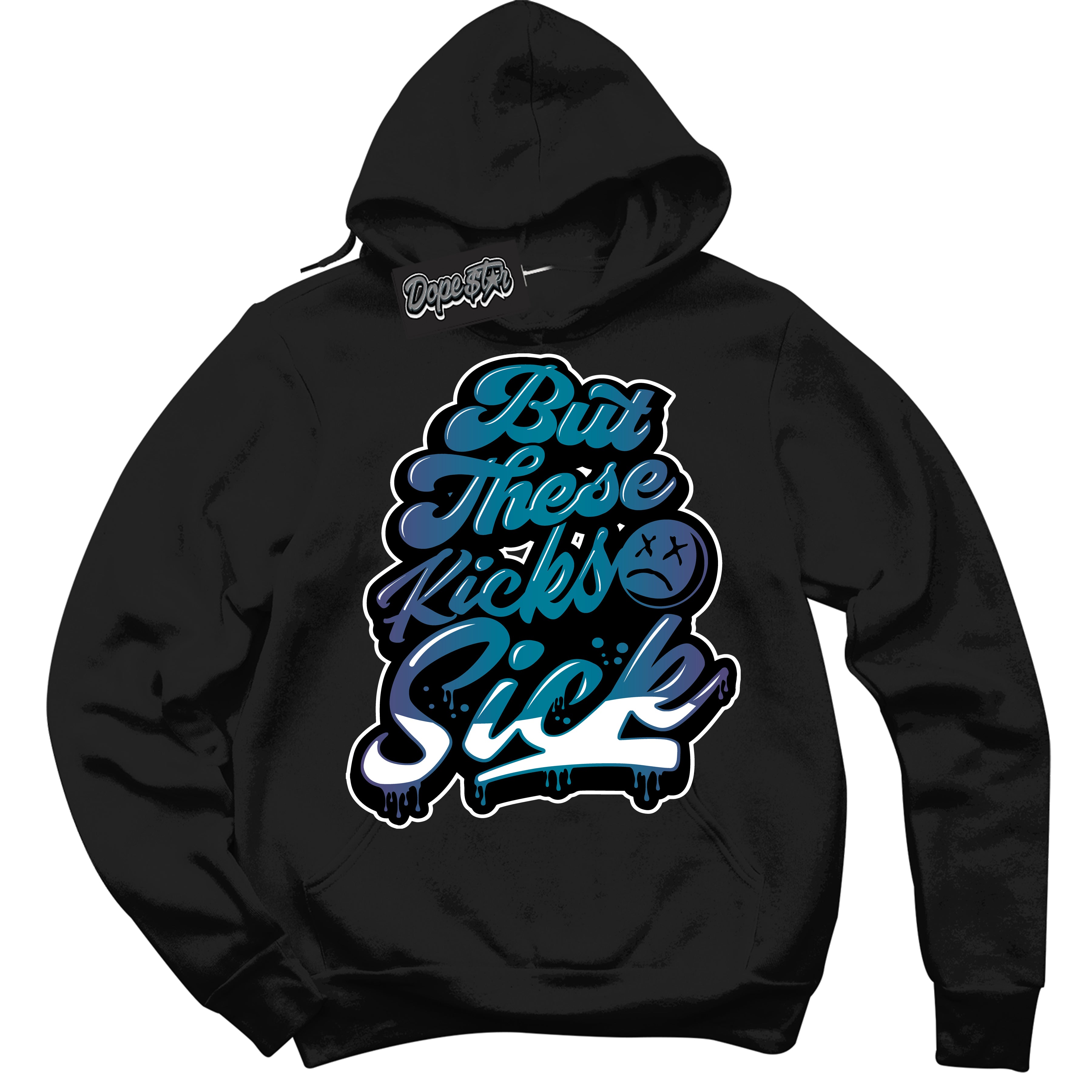 Cool Black Hoodie with “ Kick Sick ”  design that Perfectly Matches Love Letter 14s Sneakers.