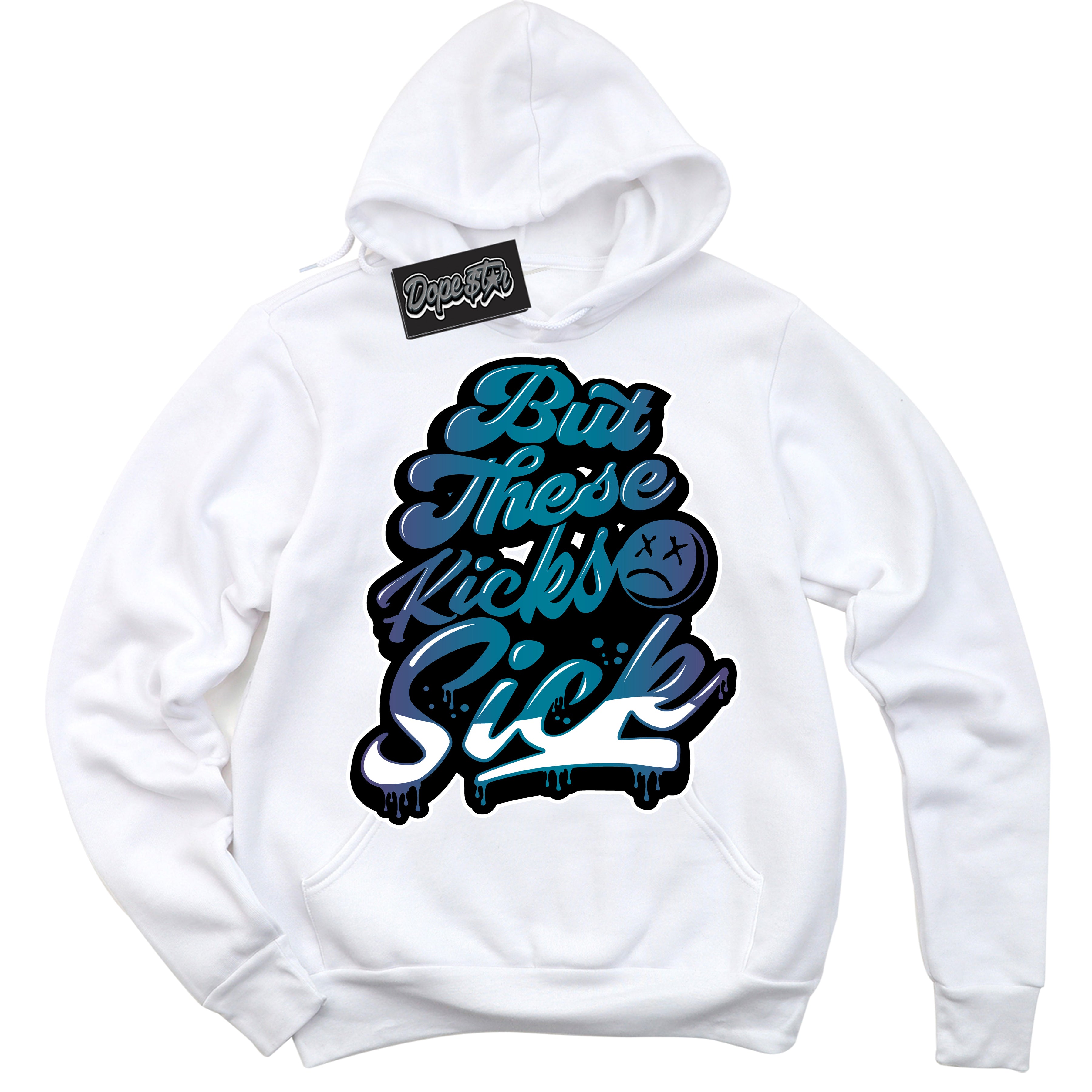 Cool White Hoodie with “ Kick Sick ”  design that Perfectly Matches Love Letter 14s Sneakers.