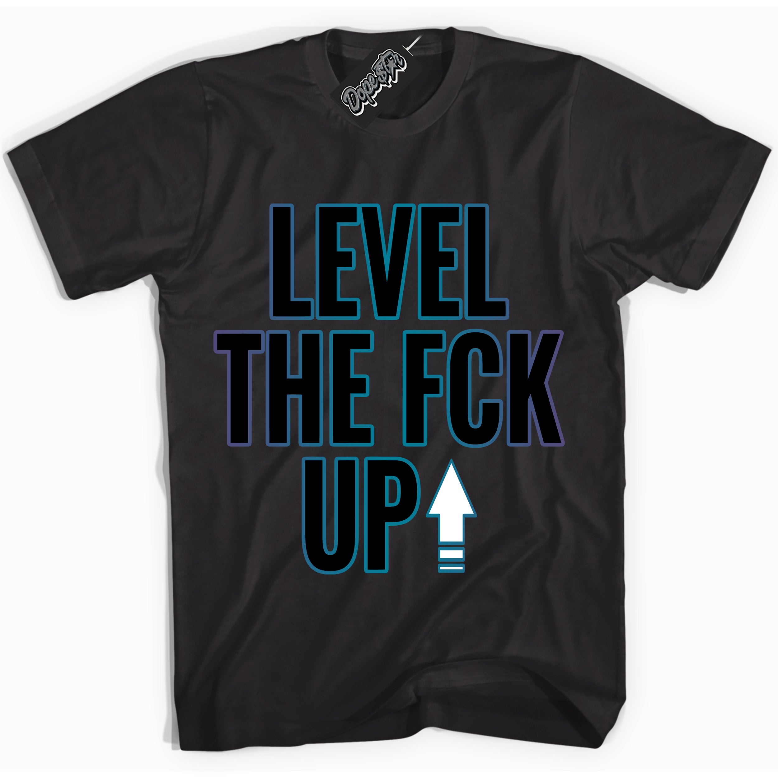 Cool Black Shirt with “ Level The Fck Up” design that perfectly matches Love Letter 14s Sneakers.