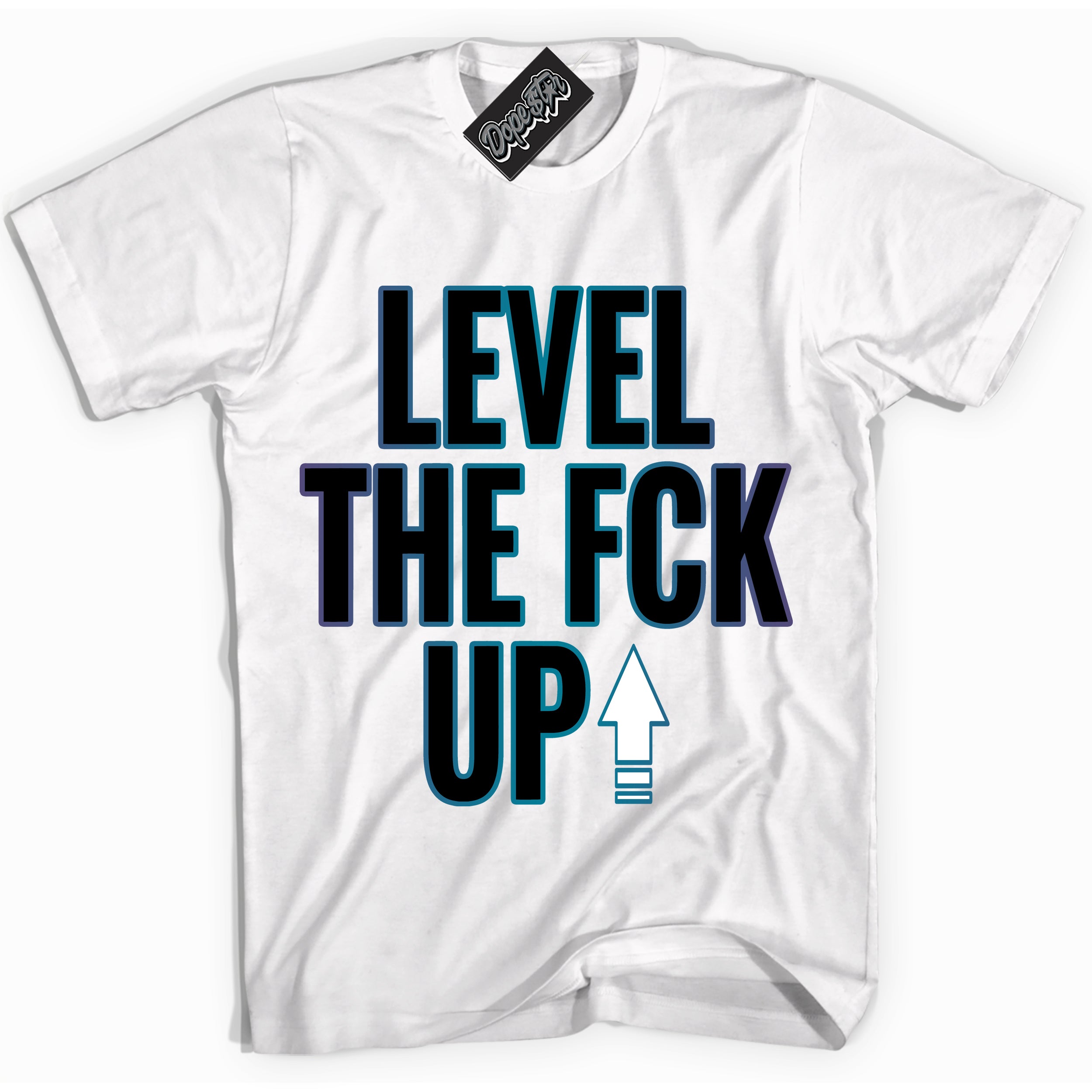 Cool White Shirt with “ Level The Fck Up” design that perfectly matches Love Letter 14s Sneakers.