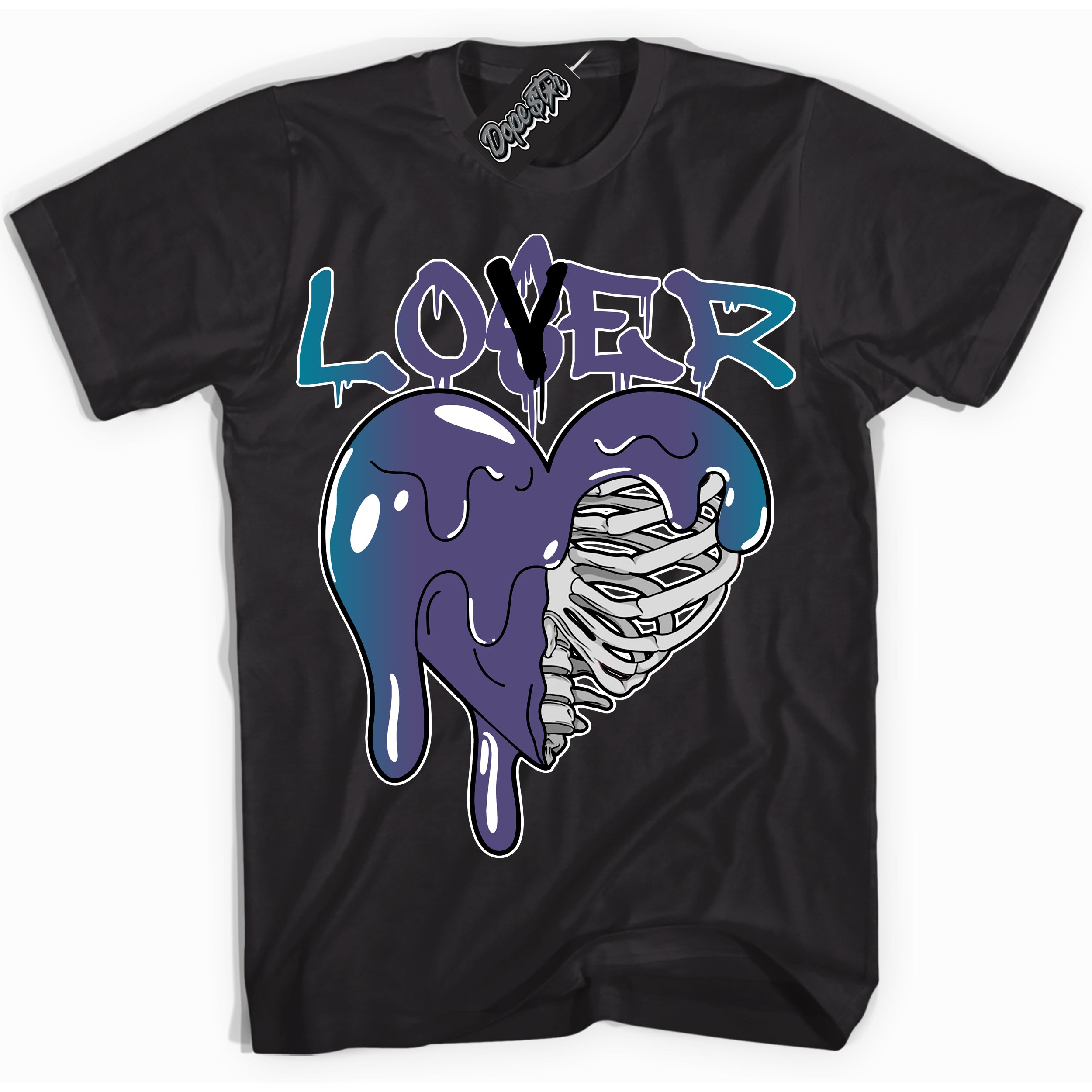 Cool Black Shirt with “ Lover Loser” design that perfectly matches Love Letter 14s Sneakers.