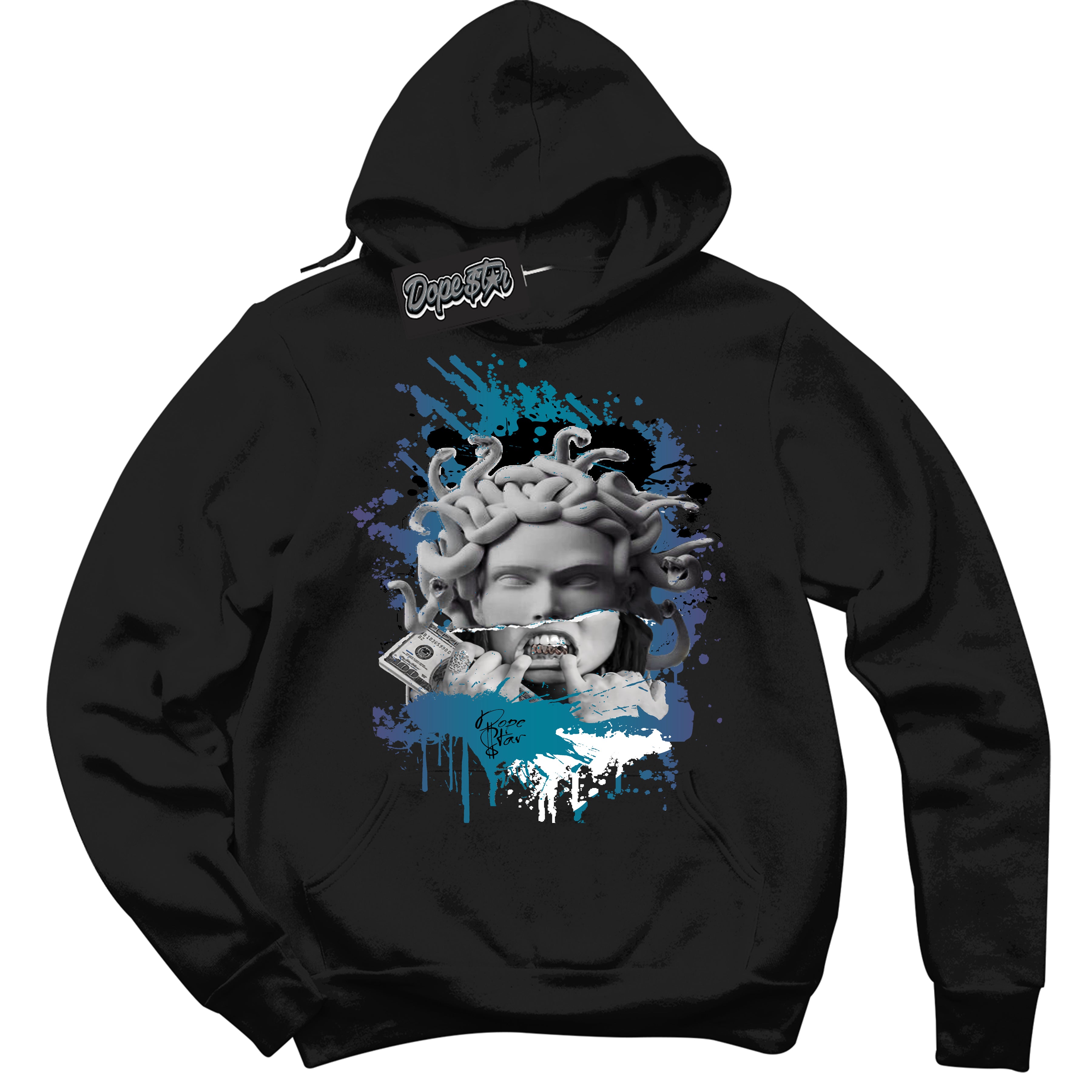 Cool Black Hoodie with “ Medusa ”  design that Perfectly Matches Love Letter 14s Sneakers.