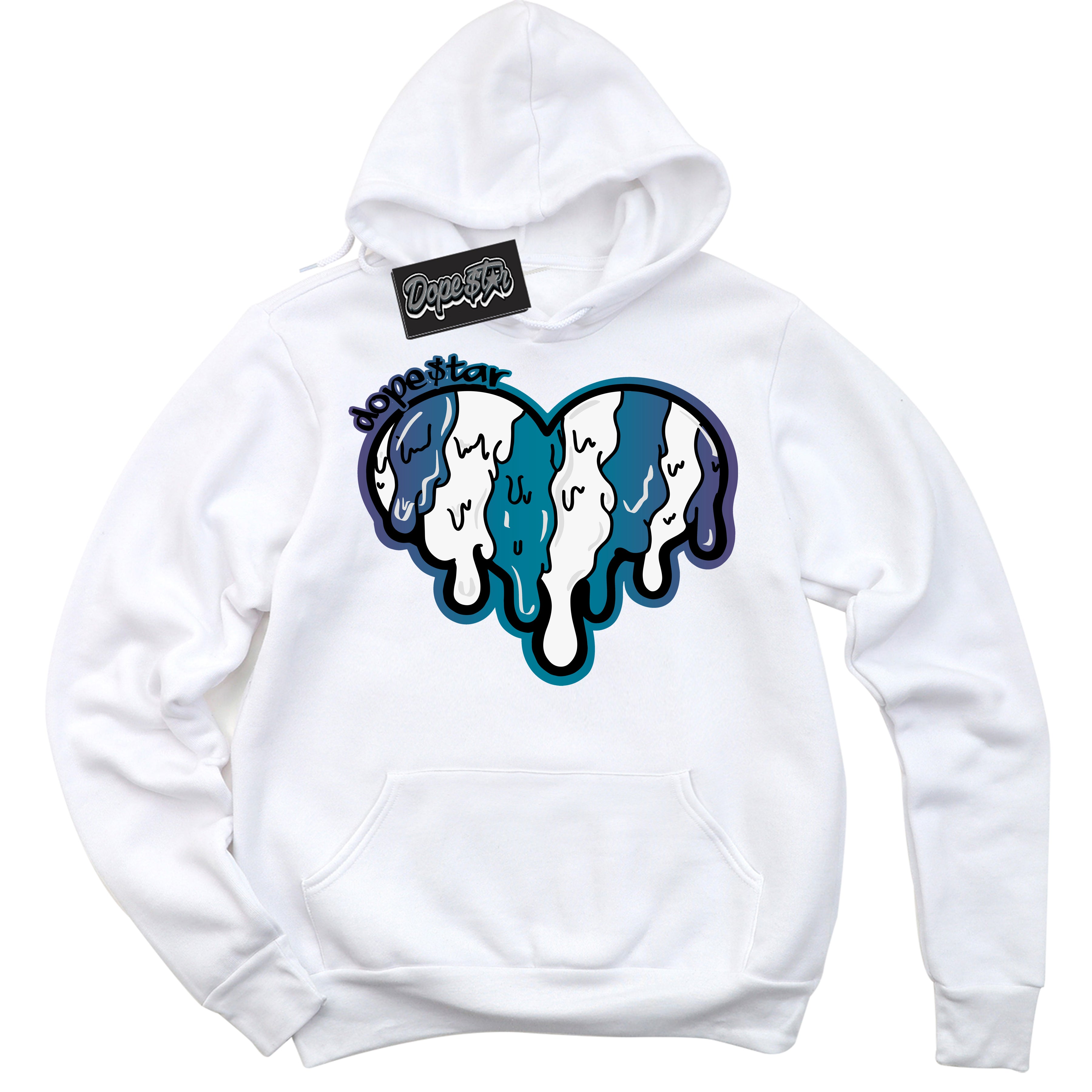 Cool White Hoodie with “ Melting Heart ”  design that Perfectly Matches Love Letter 14s Sneakers.