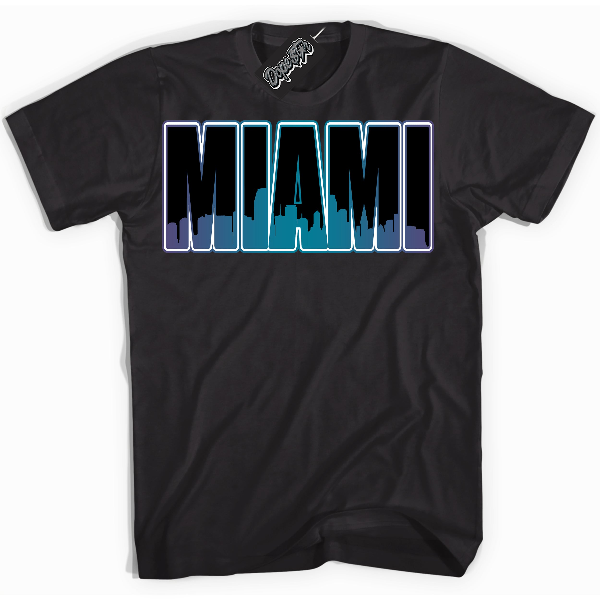 Cool Black Shirt with “ Miami” design that perfectly matches Love Letter 14s Sneakers.