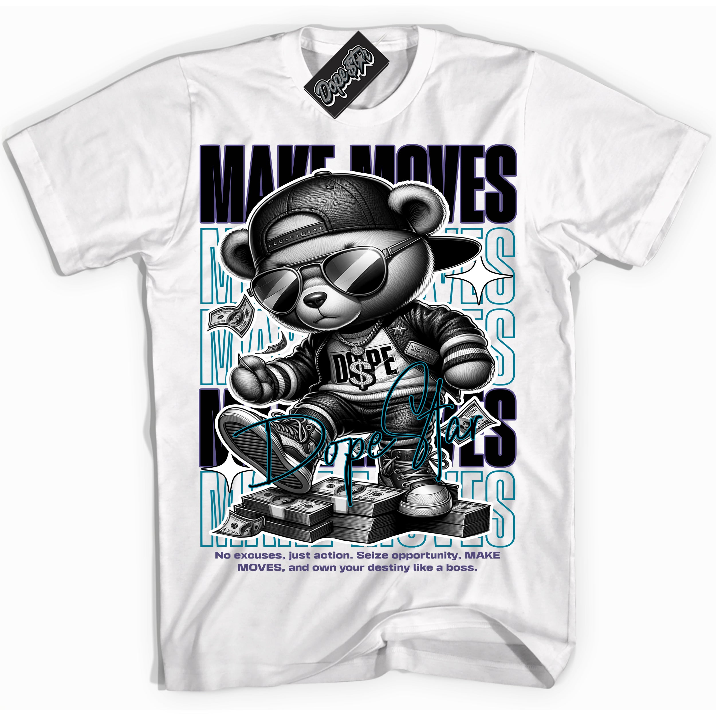 Cool White Shirt with “ Makin Moves” design that perfectly matches Love Letter 14s Sneakers.