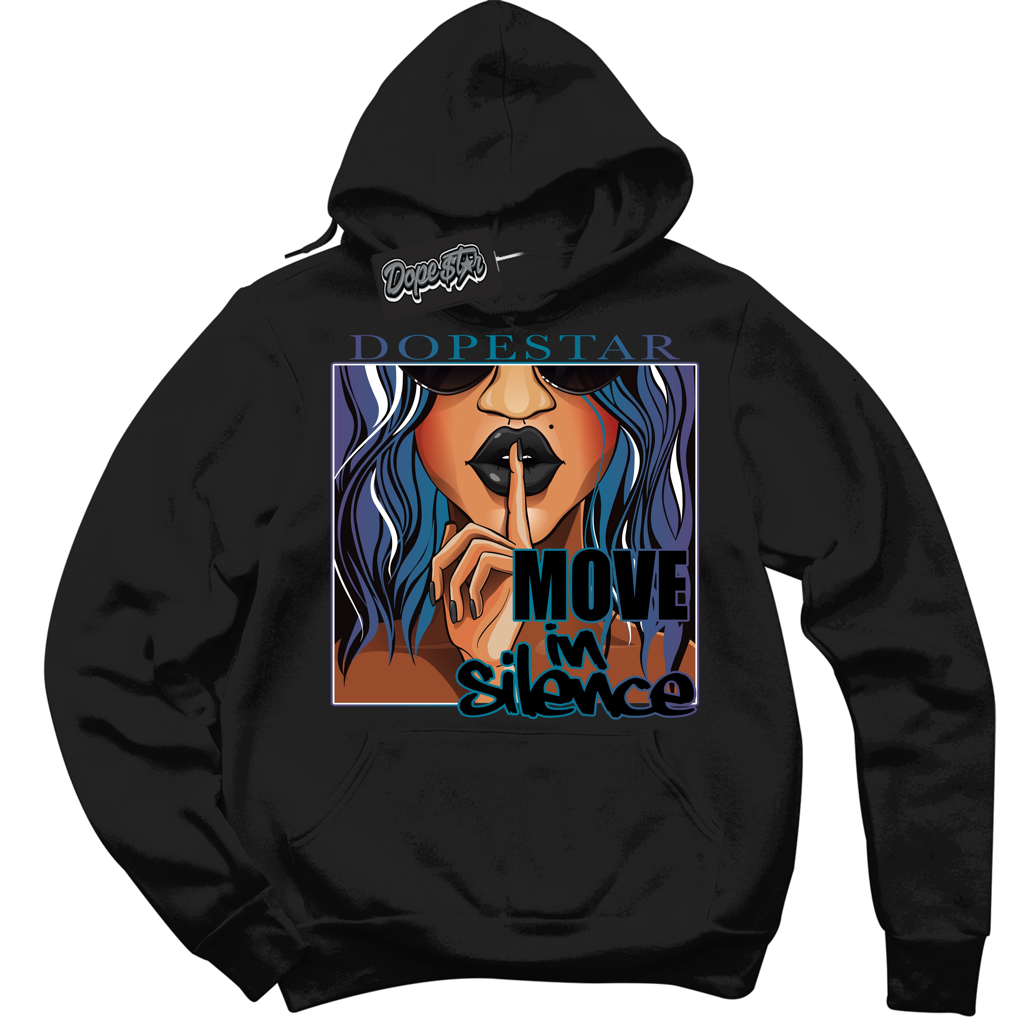 Cool Black Hoodie with “ Move In Silence ”  design that Perfectly Matches Love Letter 14s Sneakers.