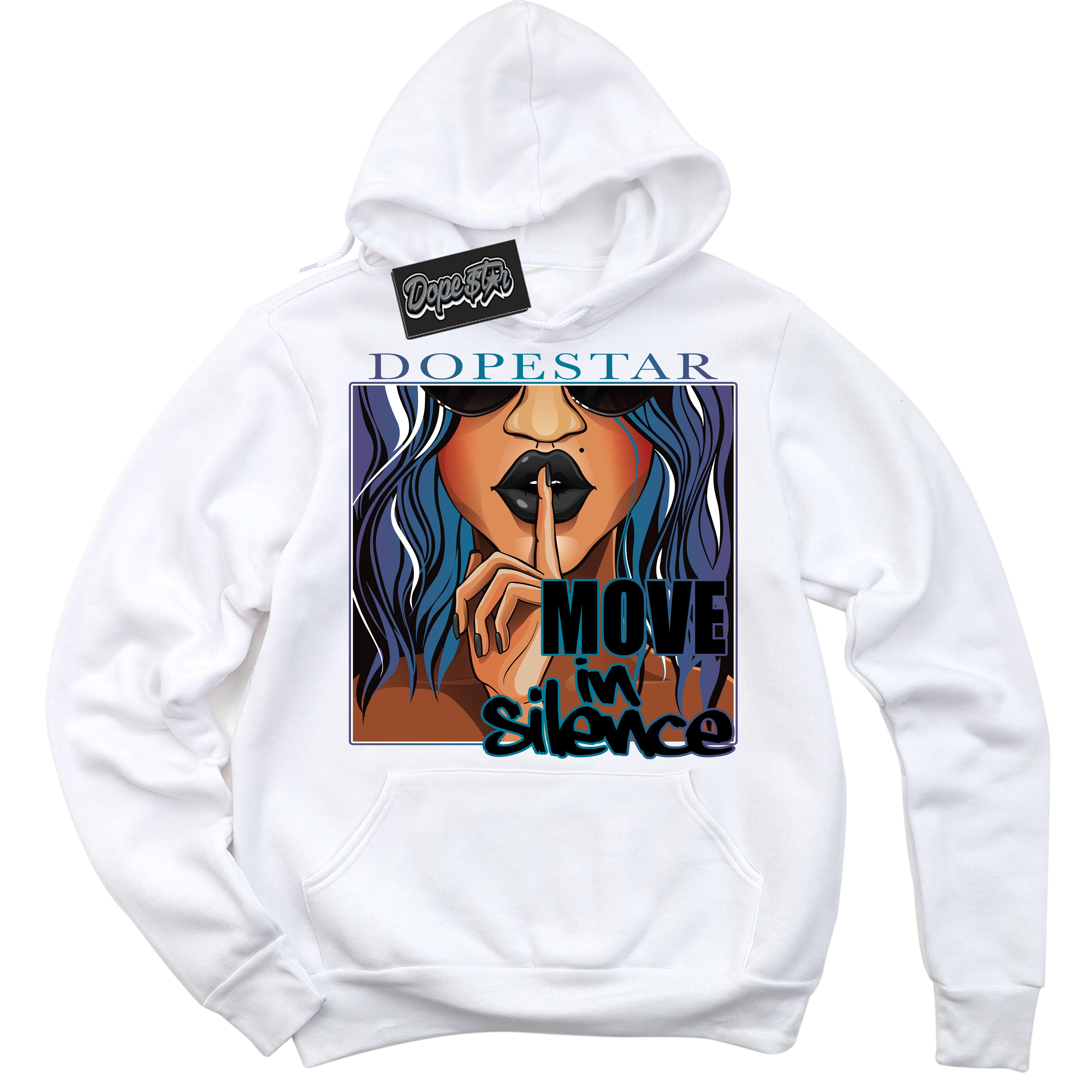 Cool White Hoodie with “ Move In Silence ”  design that Perfectly Matches Love Letter 14s Sneakers.