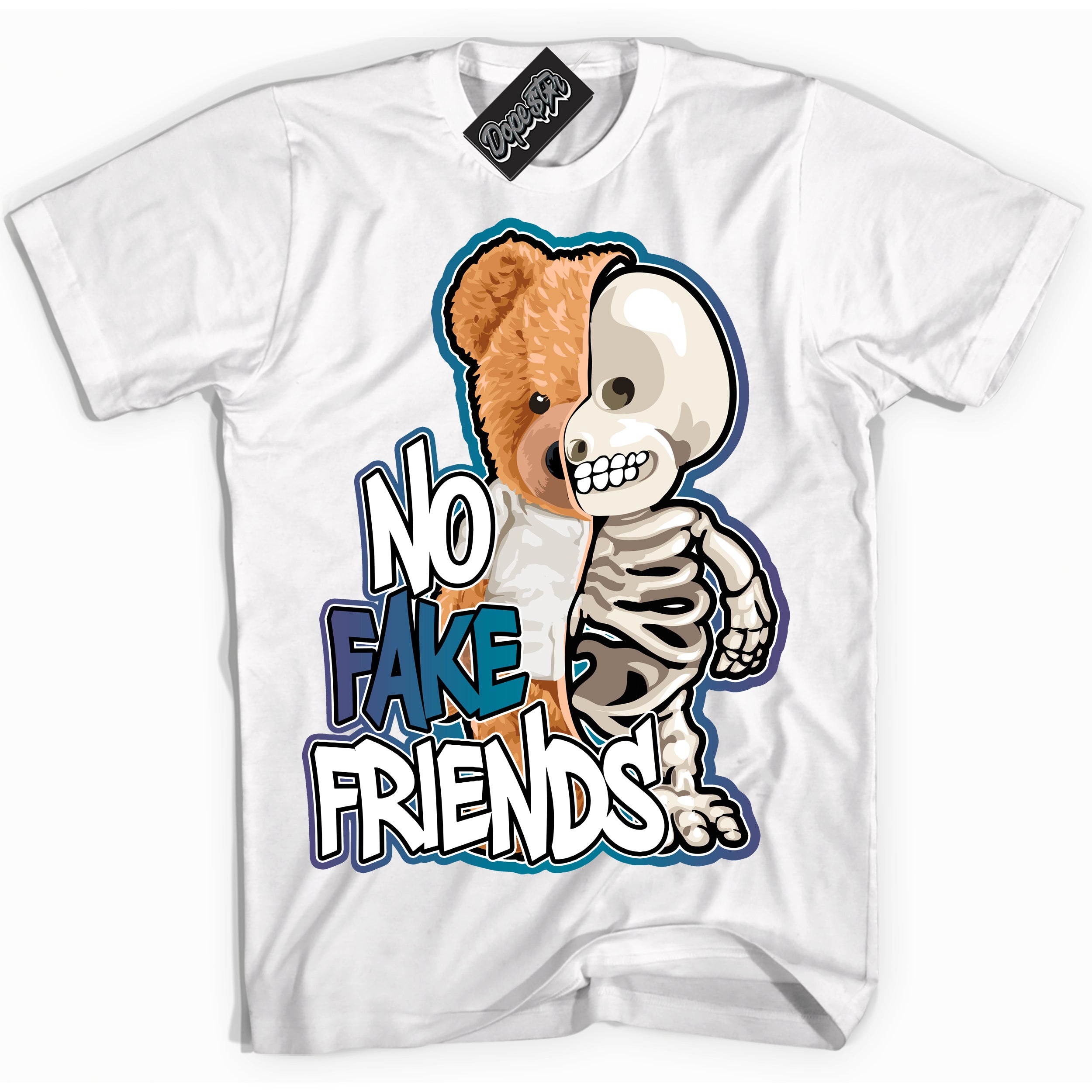 Cool White Shirt with “ No Fake Friends” design that perfectly matches Love Letter 14s Sneakers.