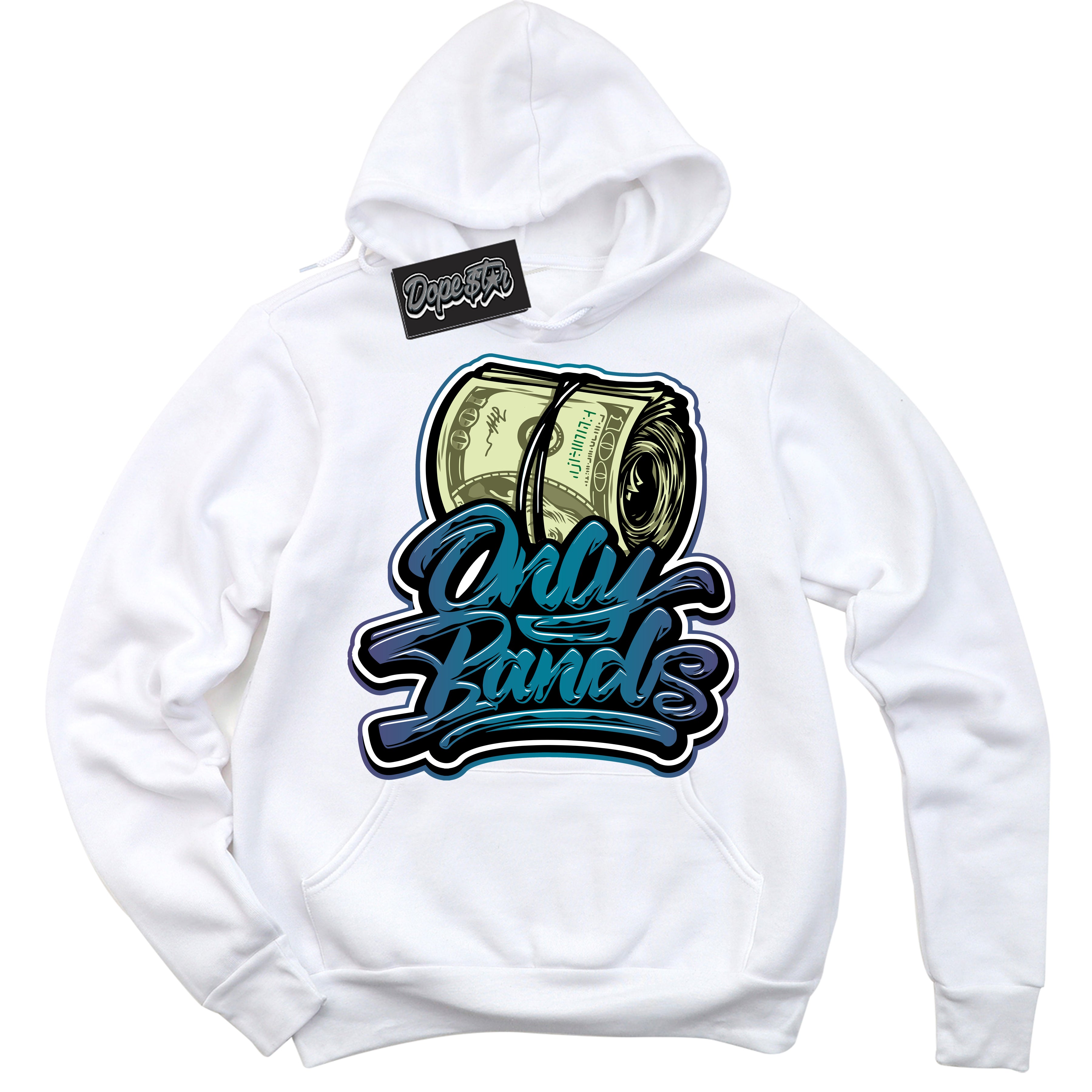 Cool White Hoodie with “ Only Bands ”  design that Perfectly Matches Love Letter 14s Sneakers.