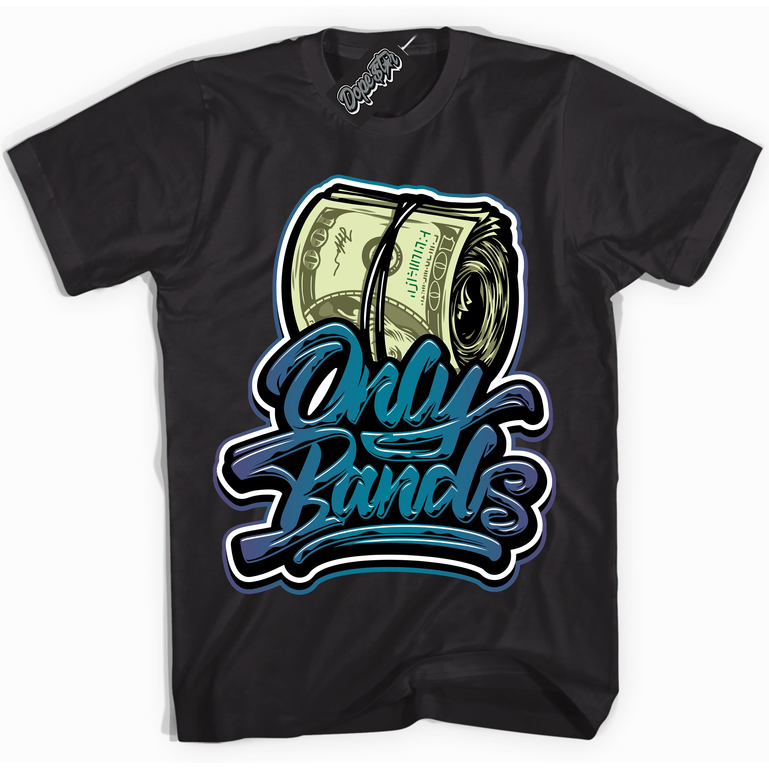 Cool Black Shirt with “ Only Bands” design that perfectly matches Love Letter 14s Sneakers.