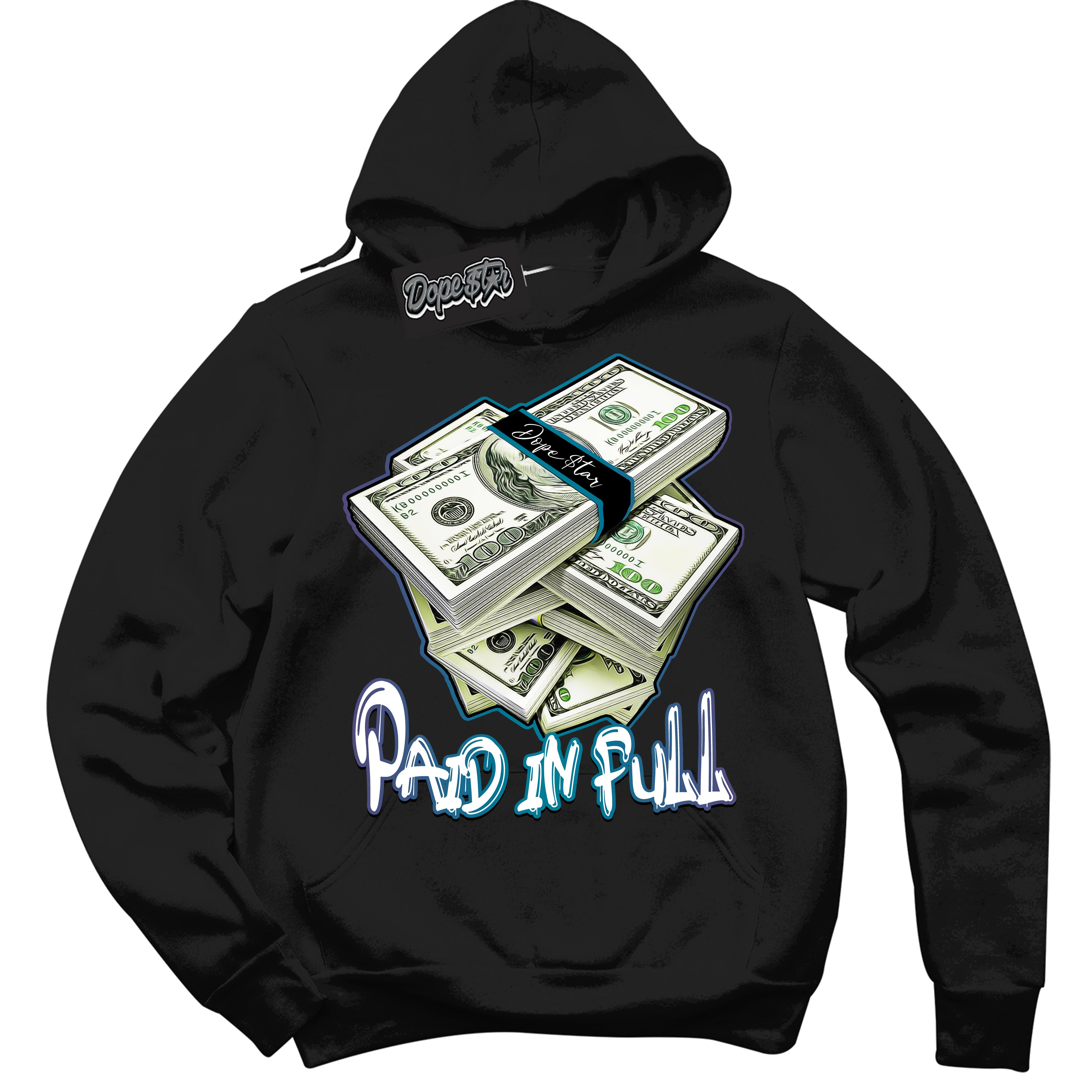 Cool Black Hoodie with “ Paid In Full ”  design that Perfectly Matches Love Letter 14s Sneakers.