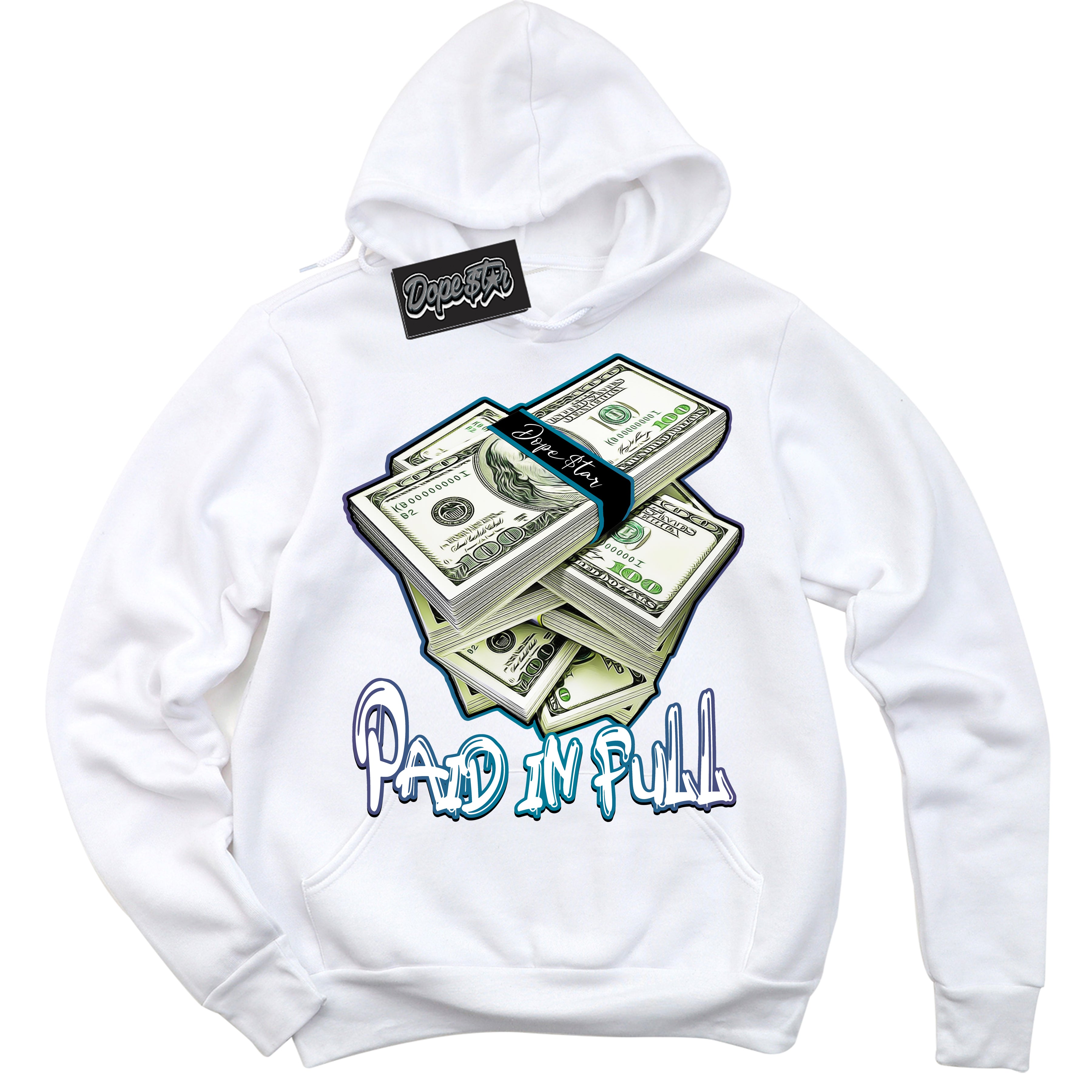 Cool White Hoodie with “ Paid In Full ”  design that Perfectly Matches Love Letter 14s Sneakers.