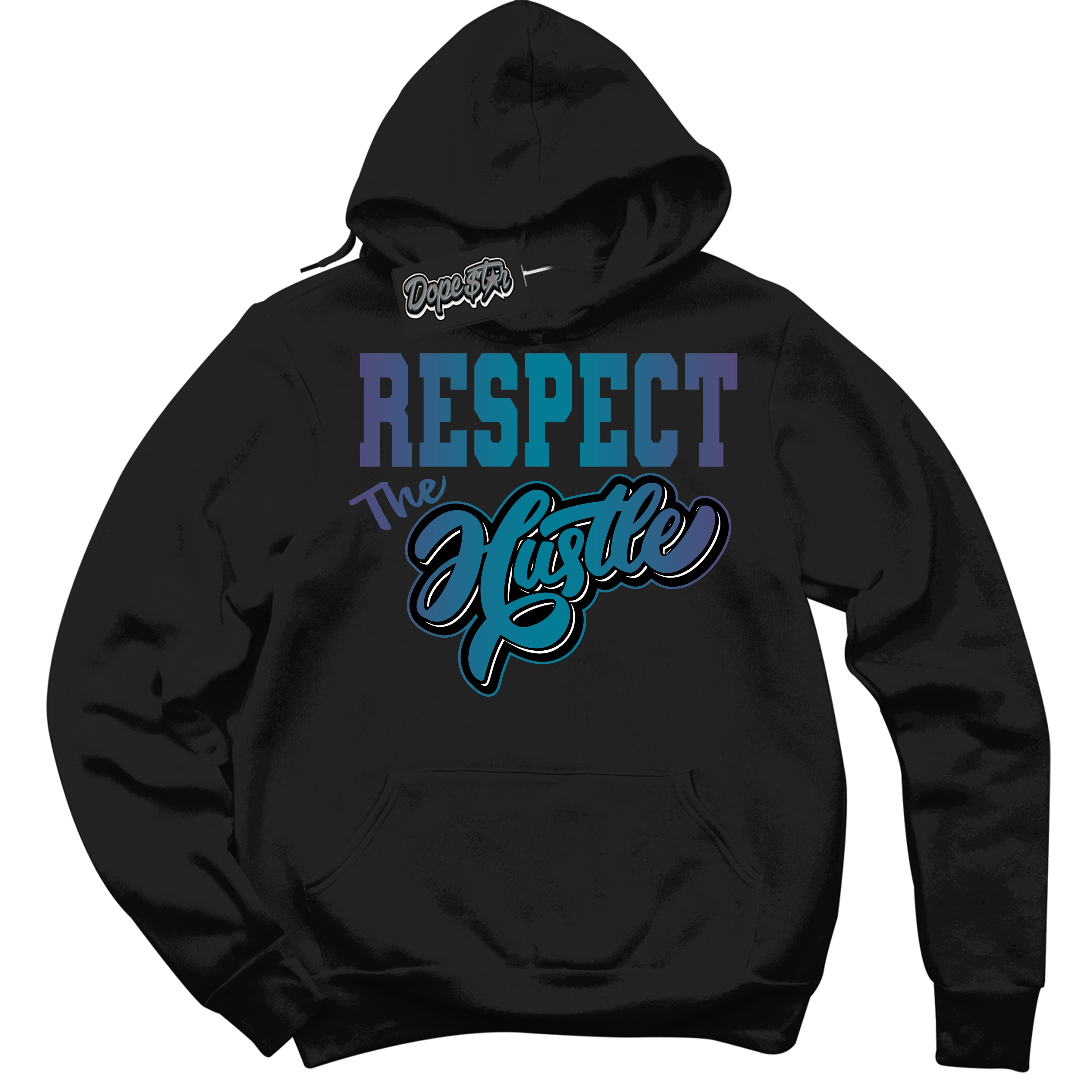 Cool Black Hoodie with “ Respect The Hustle ”  design that Perfectly Matches Love Letter 14s Sneakers.