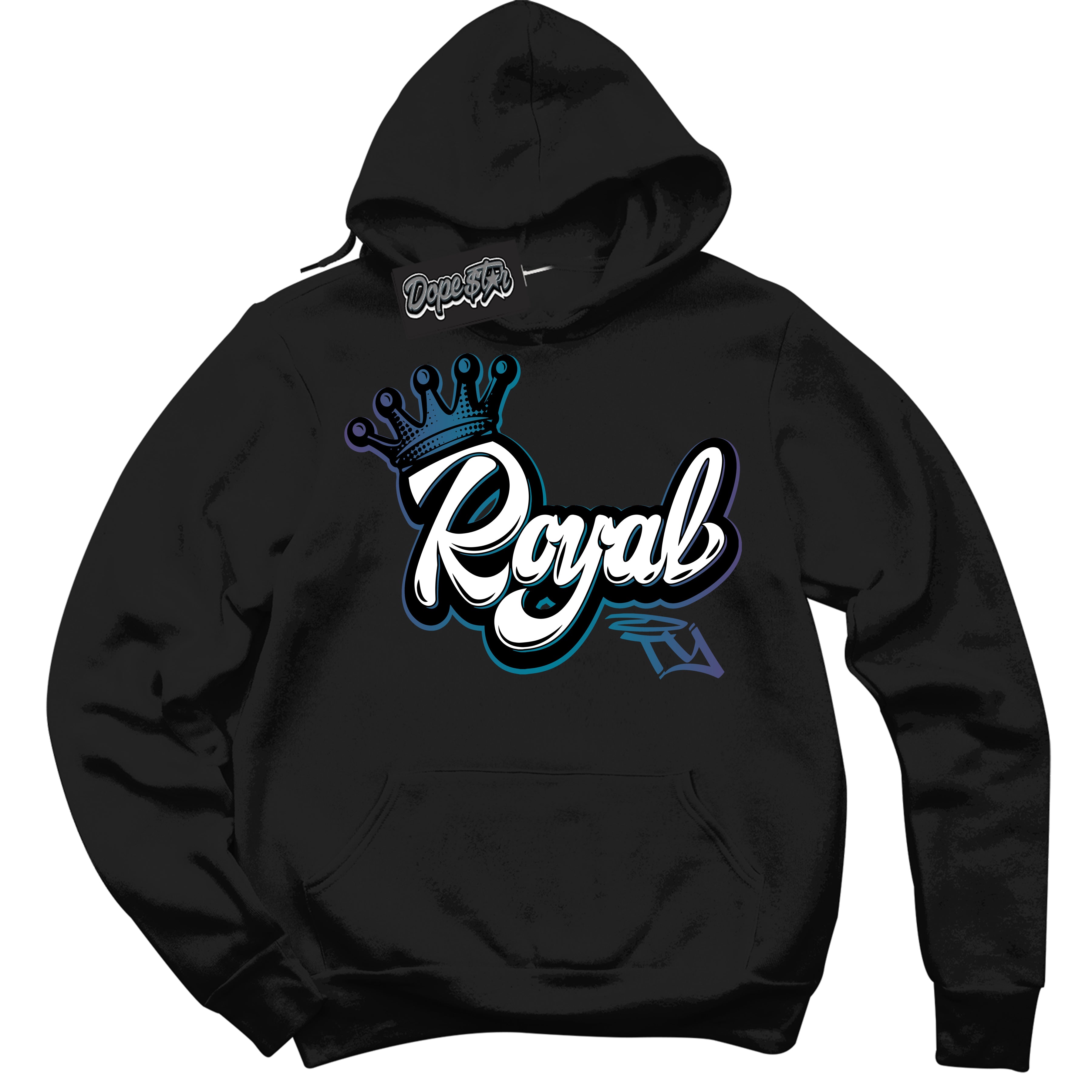 Cool Black Hoodie with “ Royalty ”  design that Perfectly Matches Love Letter 14s Sneakers.