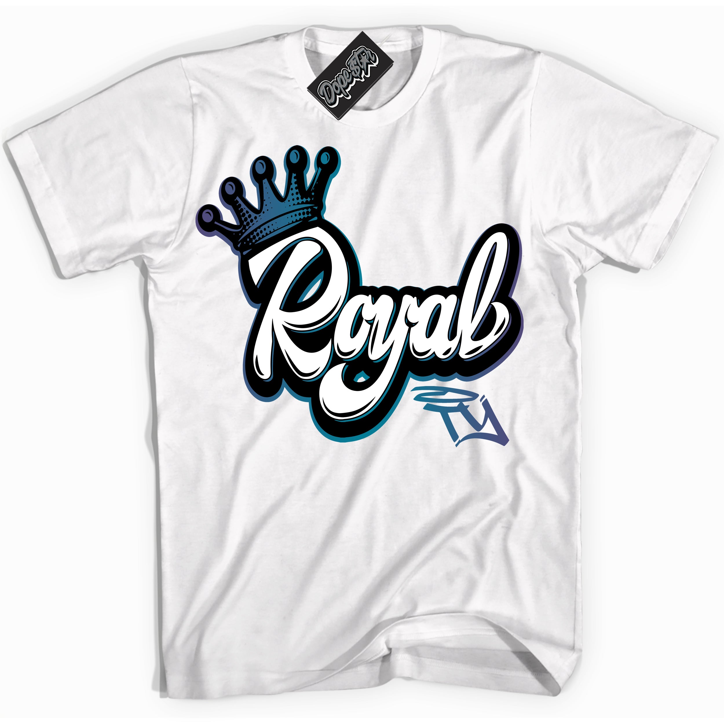 Cool White Shirt with “ Royalty” design that perfectly matches Love Letter 14s Sneakers.