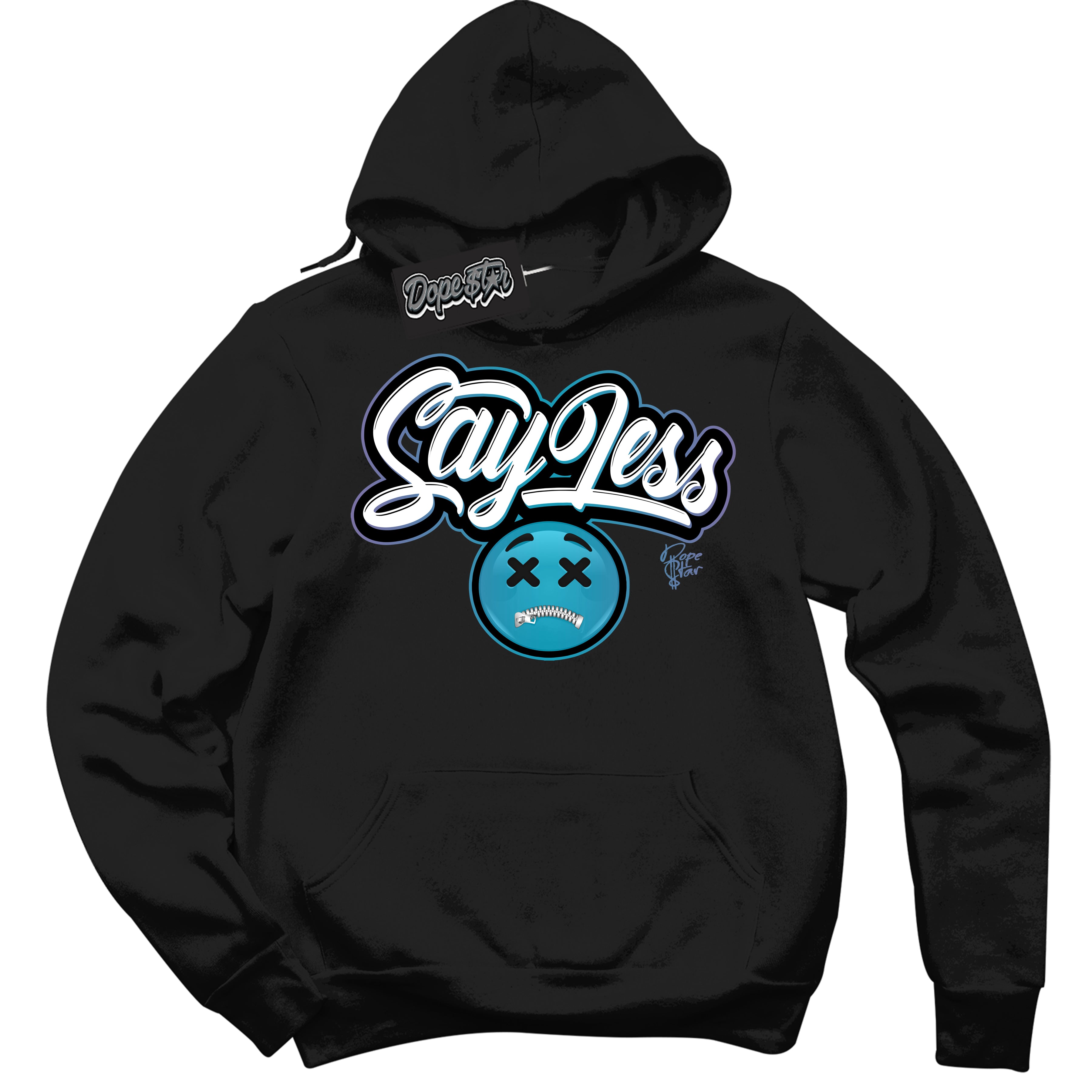 Cool Black Hoodie with “ Say Less ”  design that Perfectly Matches Love Letter 14s Sneakers.