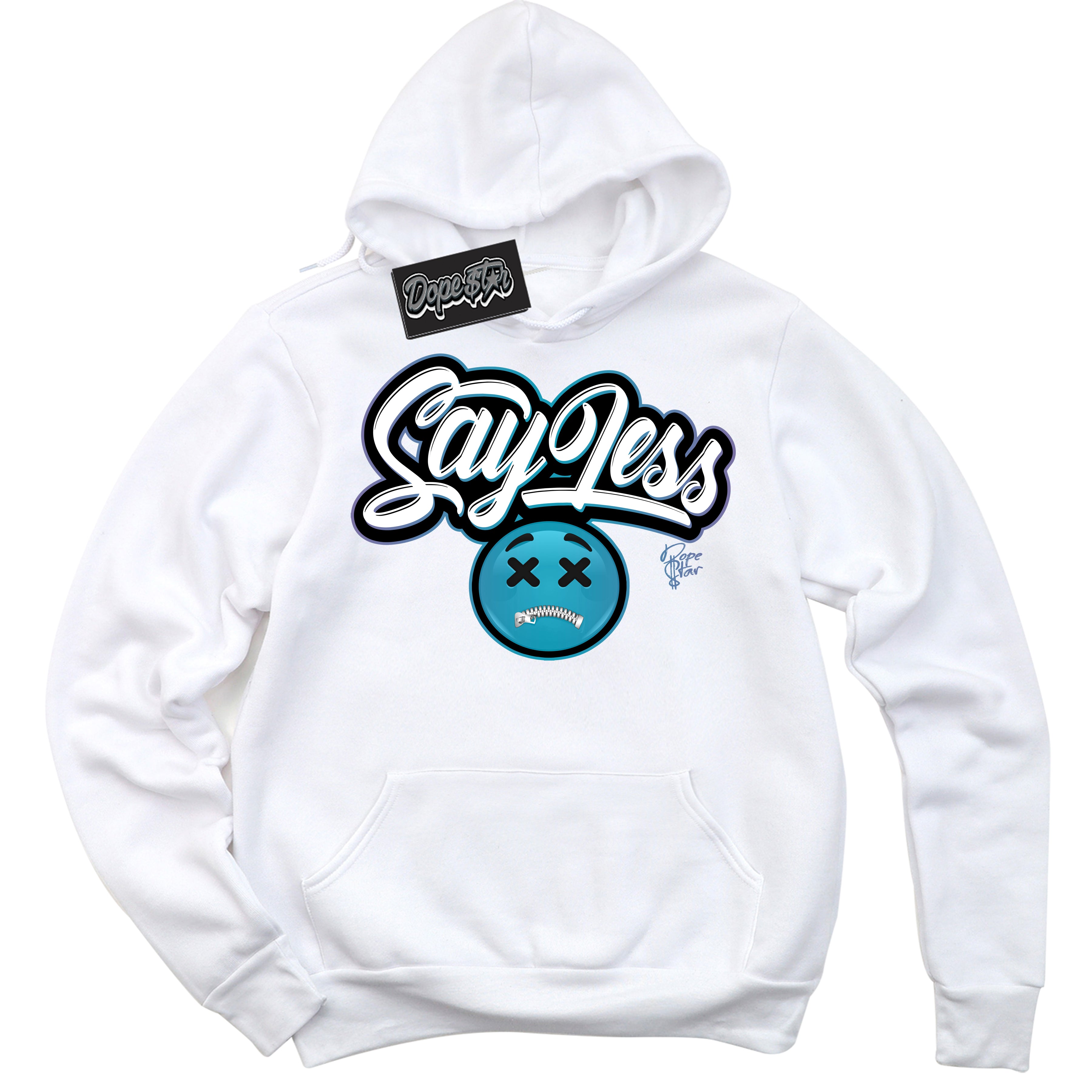 Cool White Hoodie with “ Say Less ”  design that Perfectly Matches Love Letter 14s Sneakers.