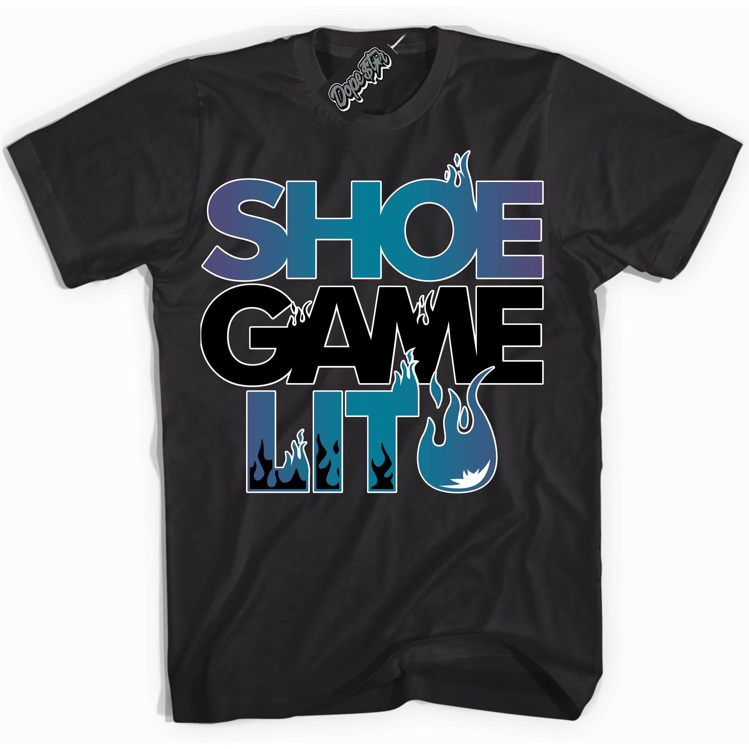 Cool Black Shirt with “ Shoe Game Lit” design that perfectly matches Love Letter 14s Sneakers.