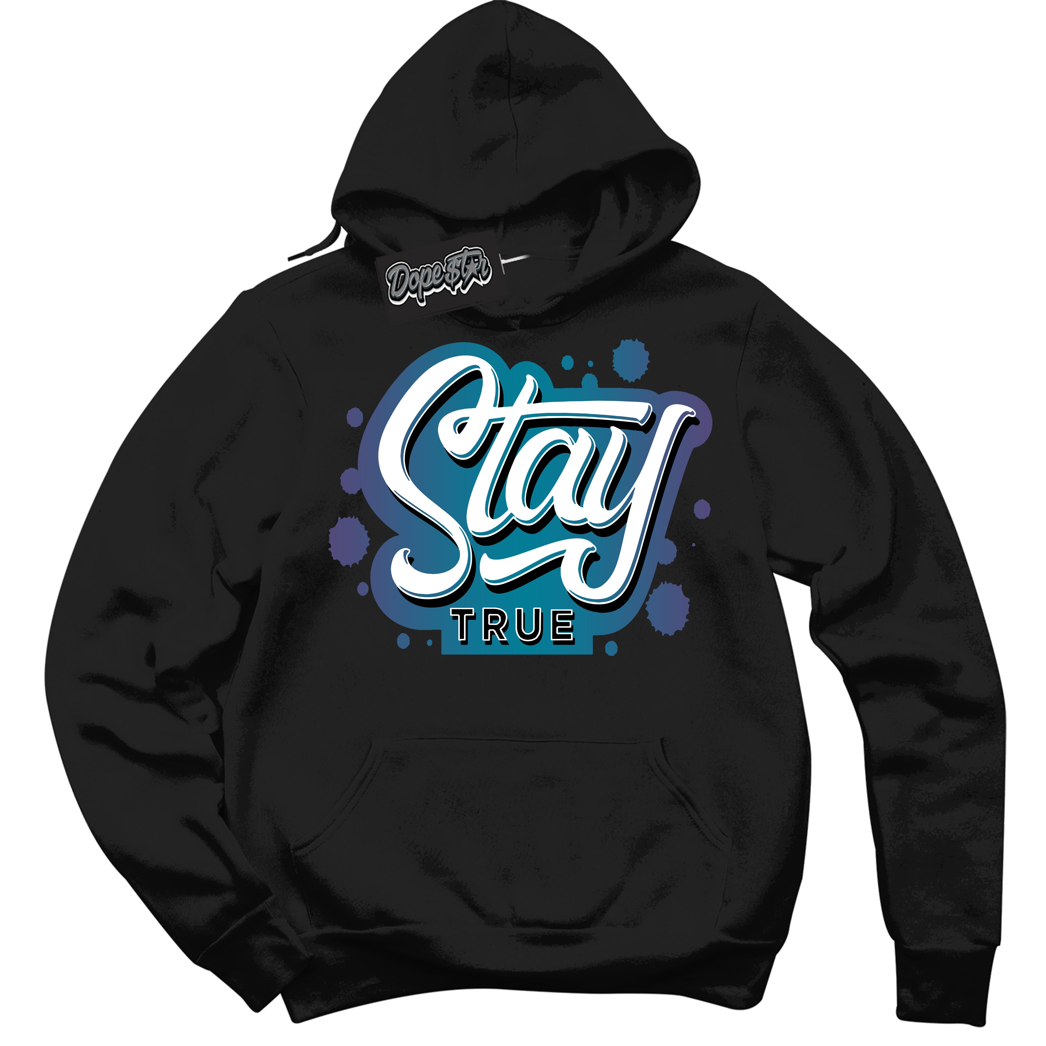 Cool Black Hoodie with “ Stay True ”  design that Perfectly Matches Love Letter 14s Sneakers.