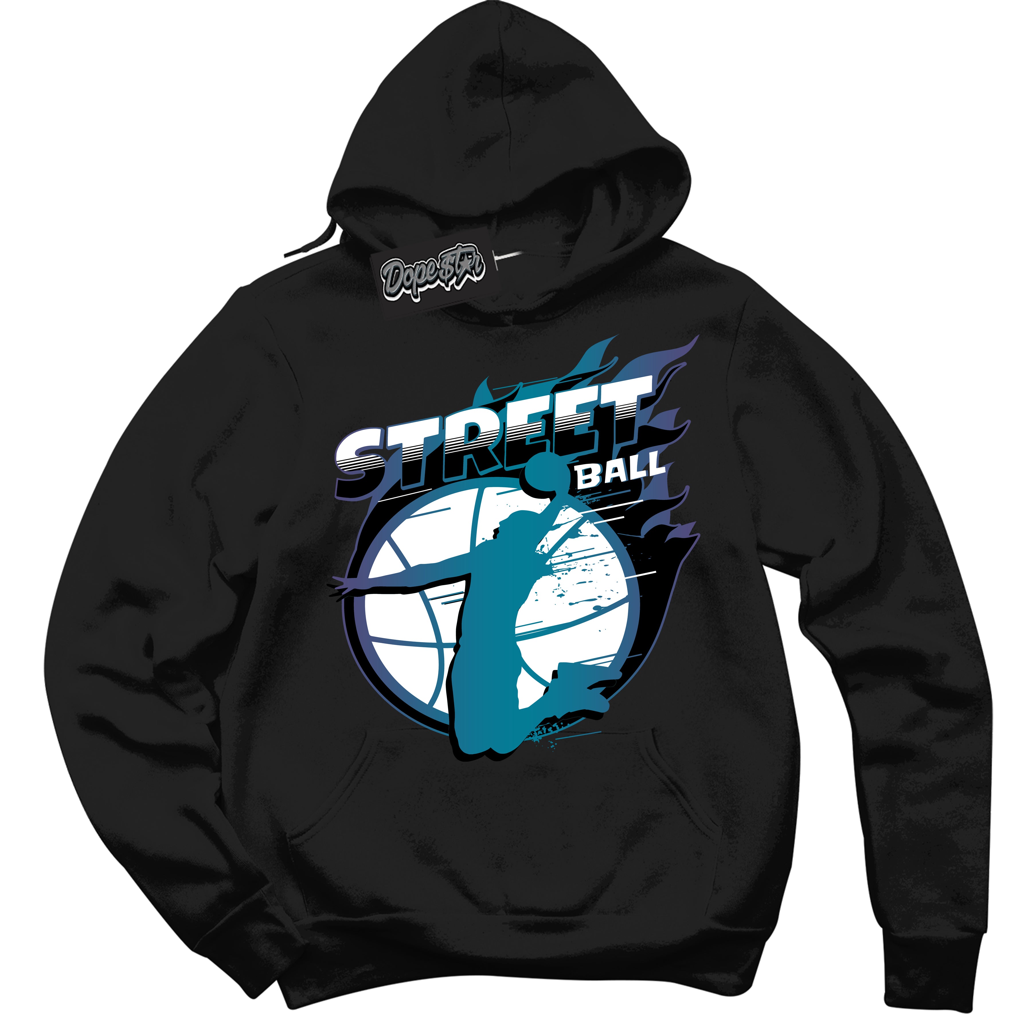 Cool Black Hoodie with “ Street Ball ”  design that Perfectly Matches Love Letter 14s Sneakers.