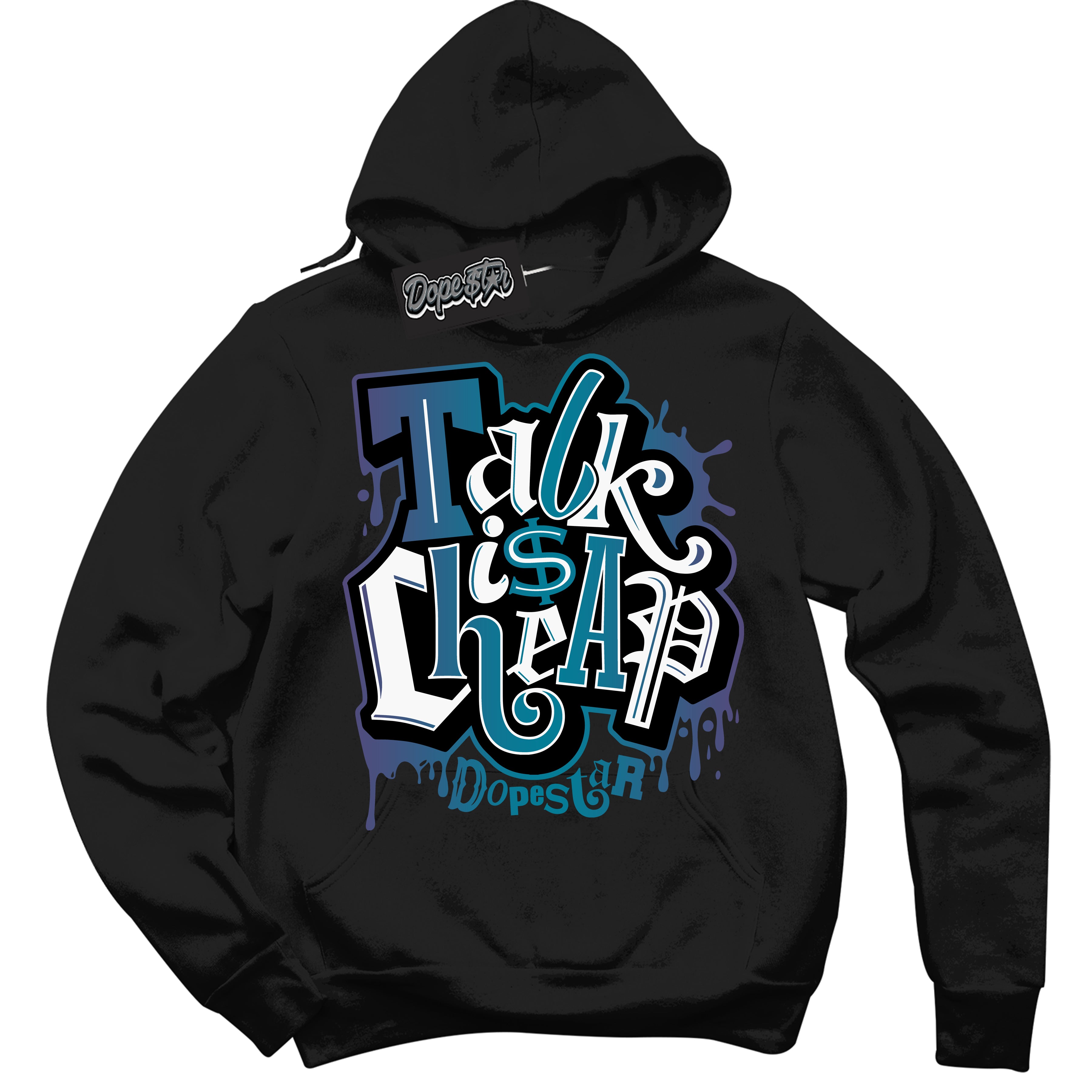 Cool Black Hoodie with “ Talk Is Cheap ”  design that Perfectly Matches Love Letter 14s Sneakers.