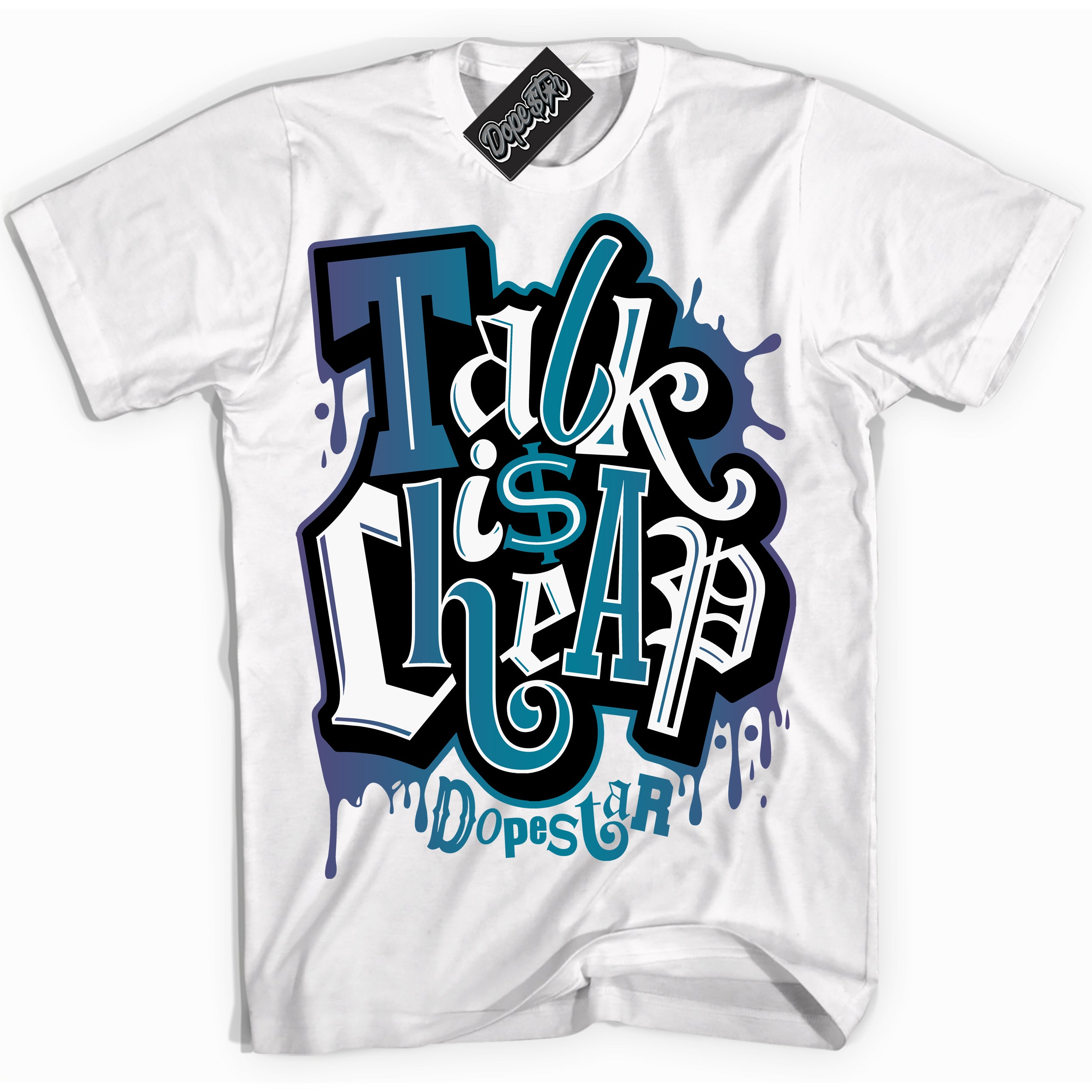 Cool White Shirt with “ Talk Is Cheap” design that perfectly matches Love Letter 14s Sneakers.