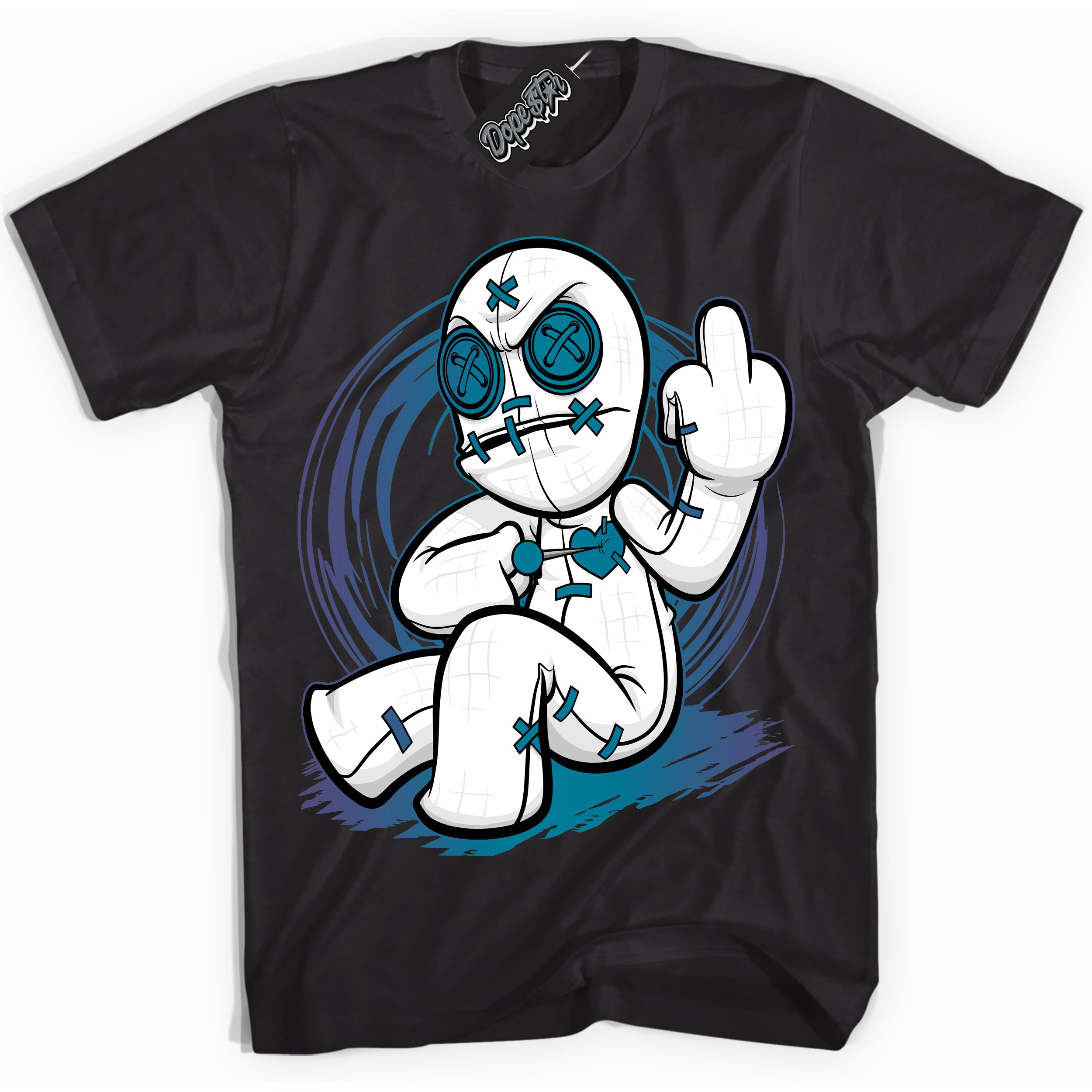 Cool Black Shirt with “ VooDoo Doll” design that perfectly matches Love Letter 14s Sneakers.