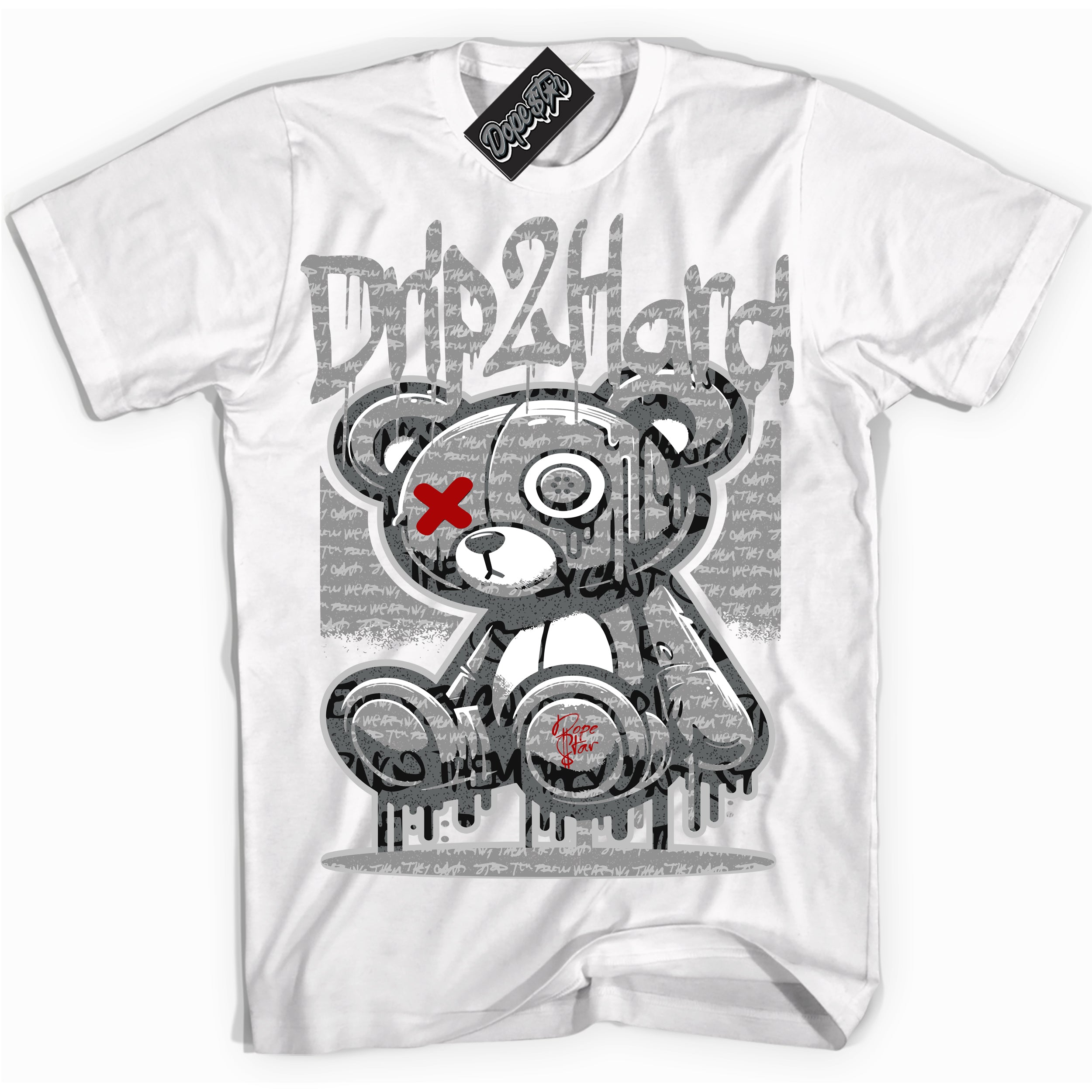 Cool White graphic tee with “ Drip 2 Hard ” design, that perfectly matches Rebellionaire 1s