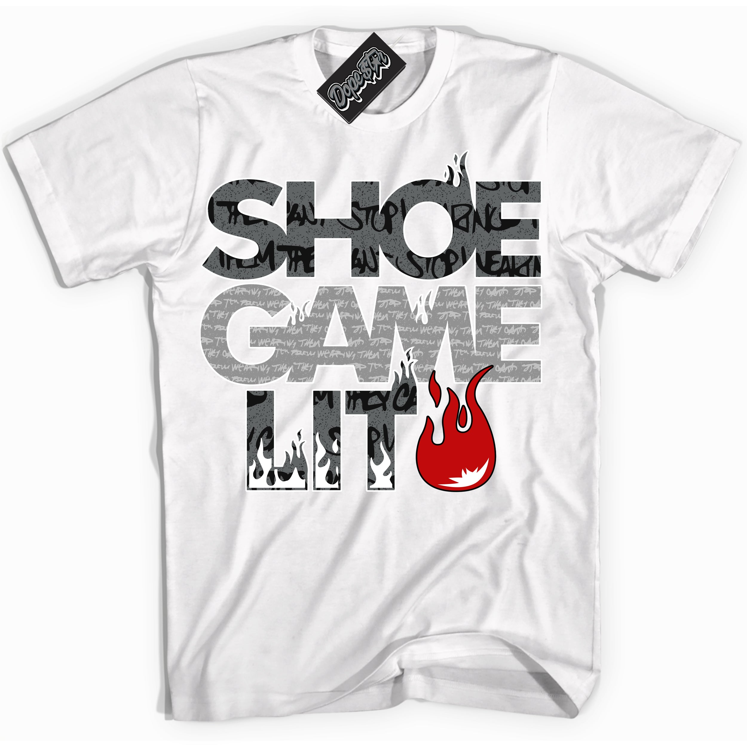 Cool White Shirt with “ Shoe Game Lit ” design that perfectly matches Rebellionaire 1s Sneakers.