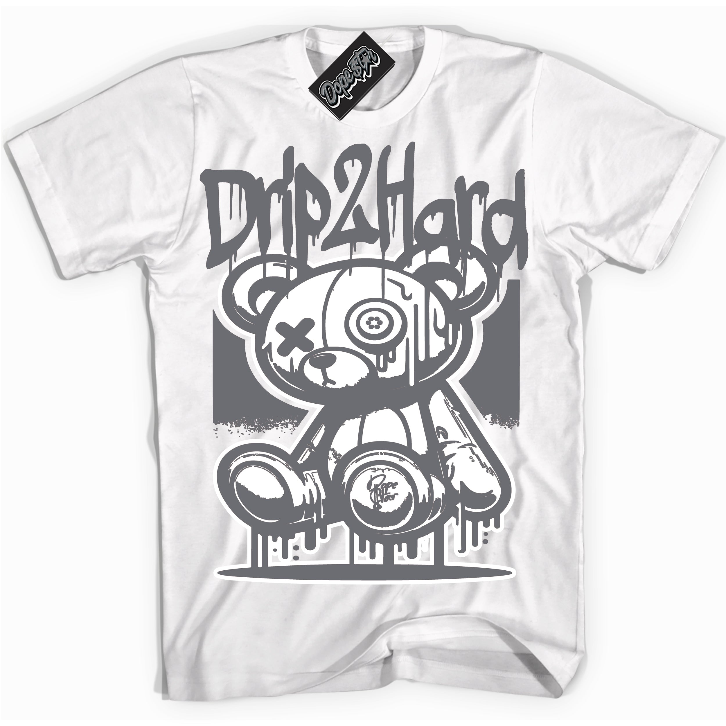 Cool White graphic tee with “ Drip 2 Hard ” design, that perfectly matches Stealth 1s