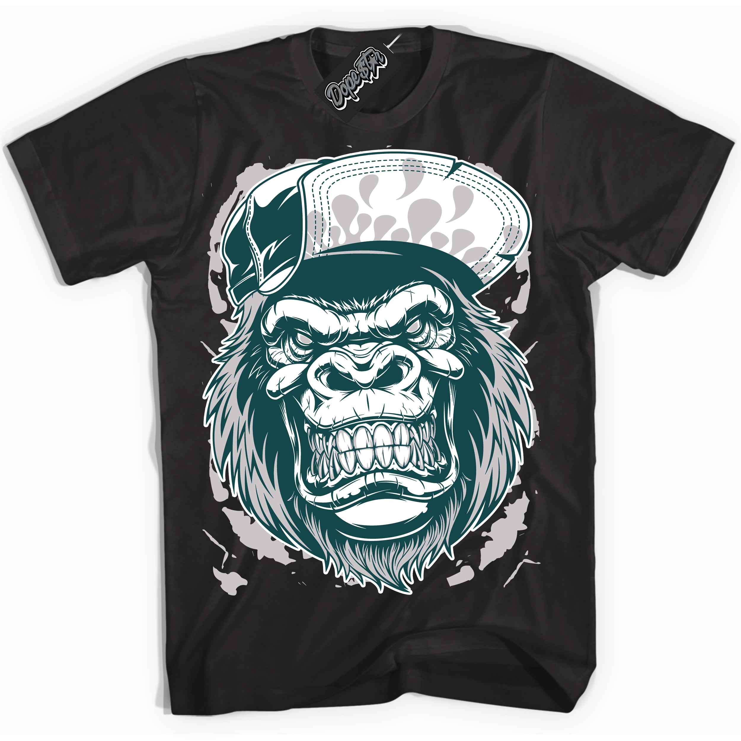 Cool Black Shirt with “Gorilla Beast” design that perfectly matches the Oxidized Green 1s Jordans.