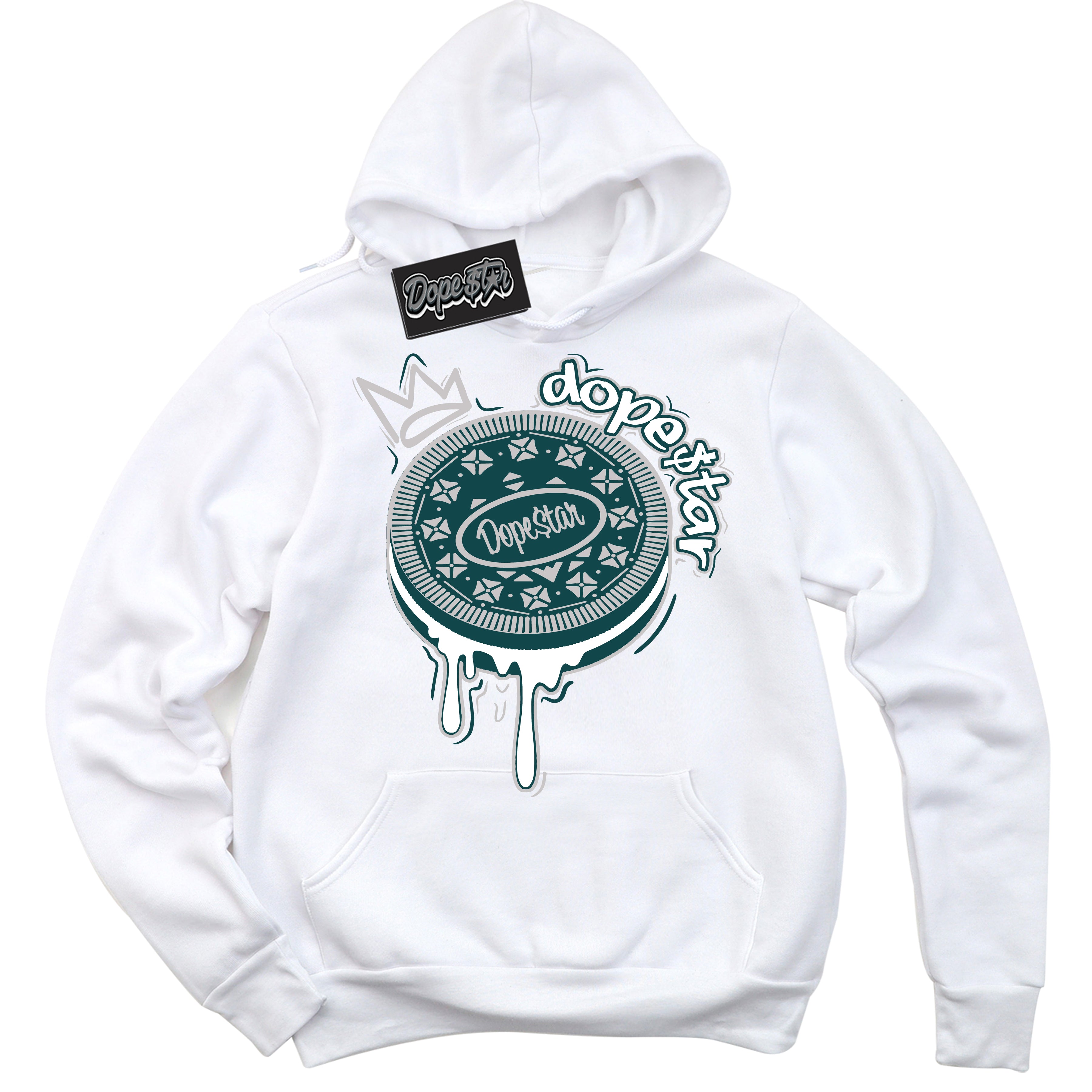 Cool White Hoodie with “Oreo DS” design that Perfectly Matches Oxidized Green 1s Jordans.