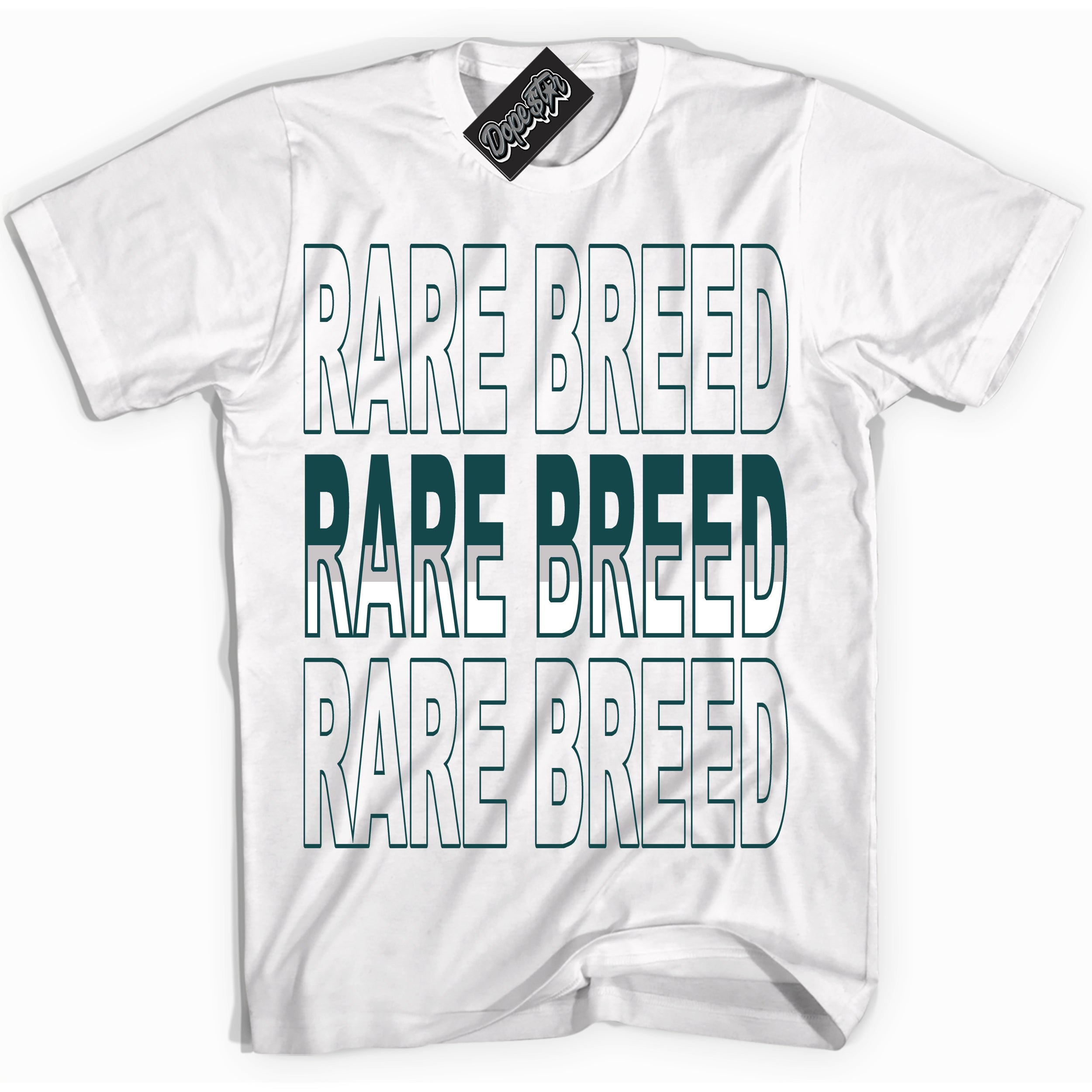 Cool White Shirt with “Rare Breed” design that perfectly matches the Oxidized Green 1s Jordans.