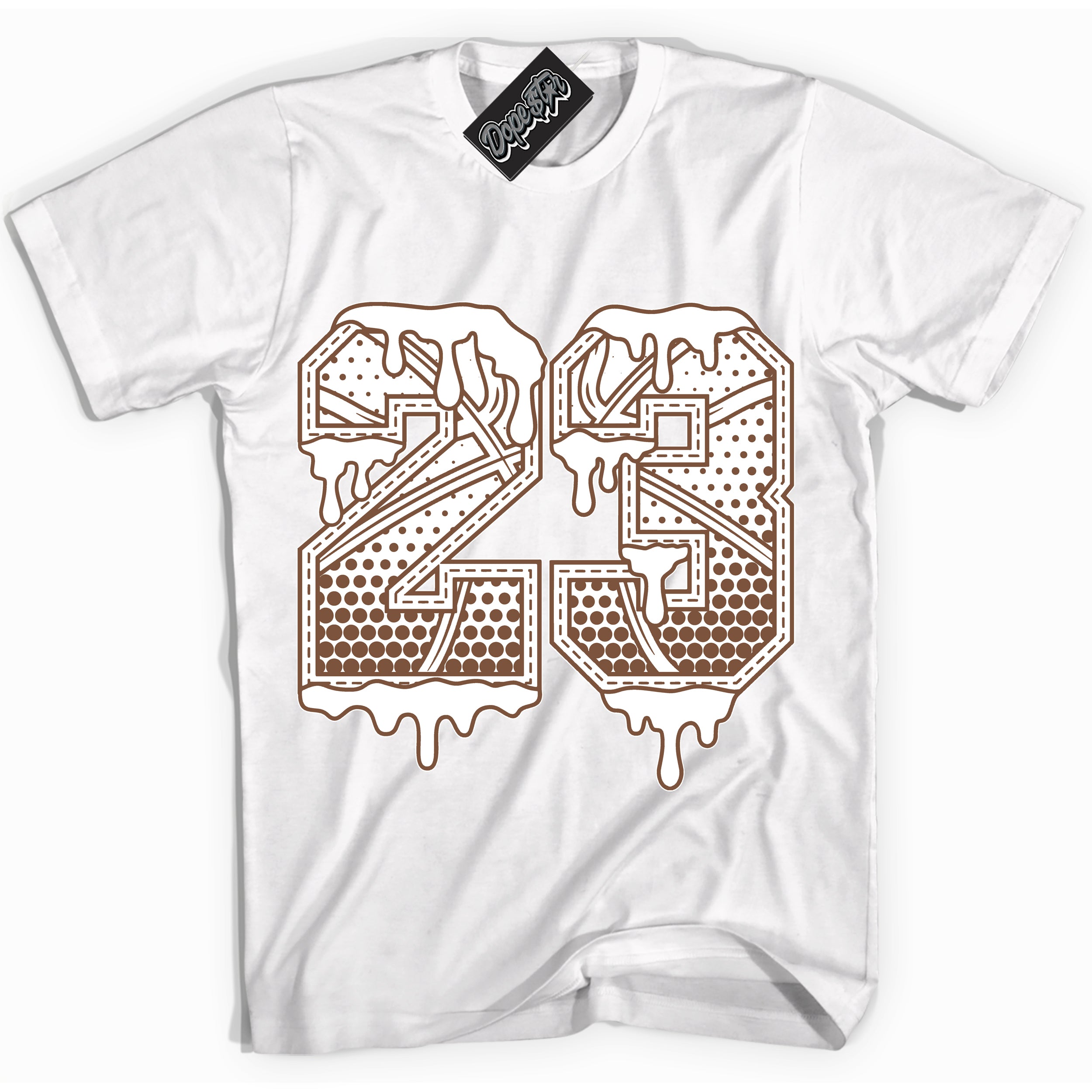 AJ1 Low Archaeo Brown White '23 Ball' Shirt - White Streetwear Mockup | Sneakerhead T-shirt Matching Archaeo Brown White AJ1 Lows | Limited Edition Jordan 1 Low Archaeo Brown White Shirt for Men & Women | Drip with Your Archaeo Brown White 1s Kicks | Sneakerhead Fashion Must-Have.