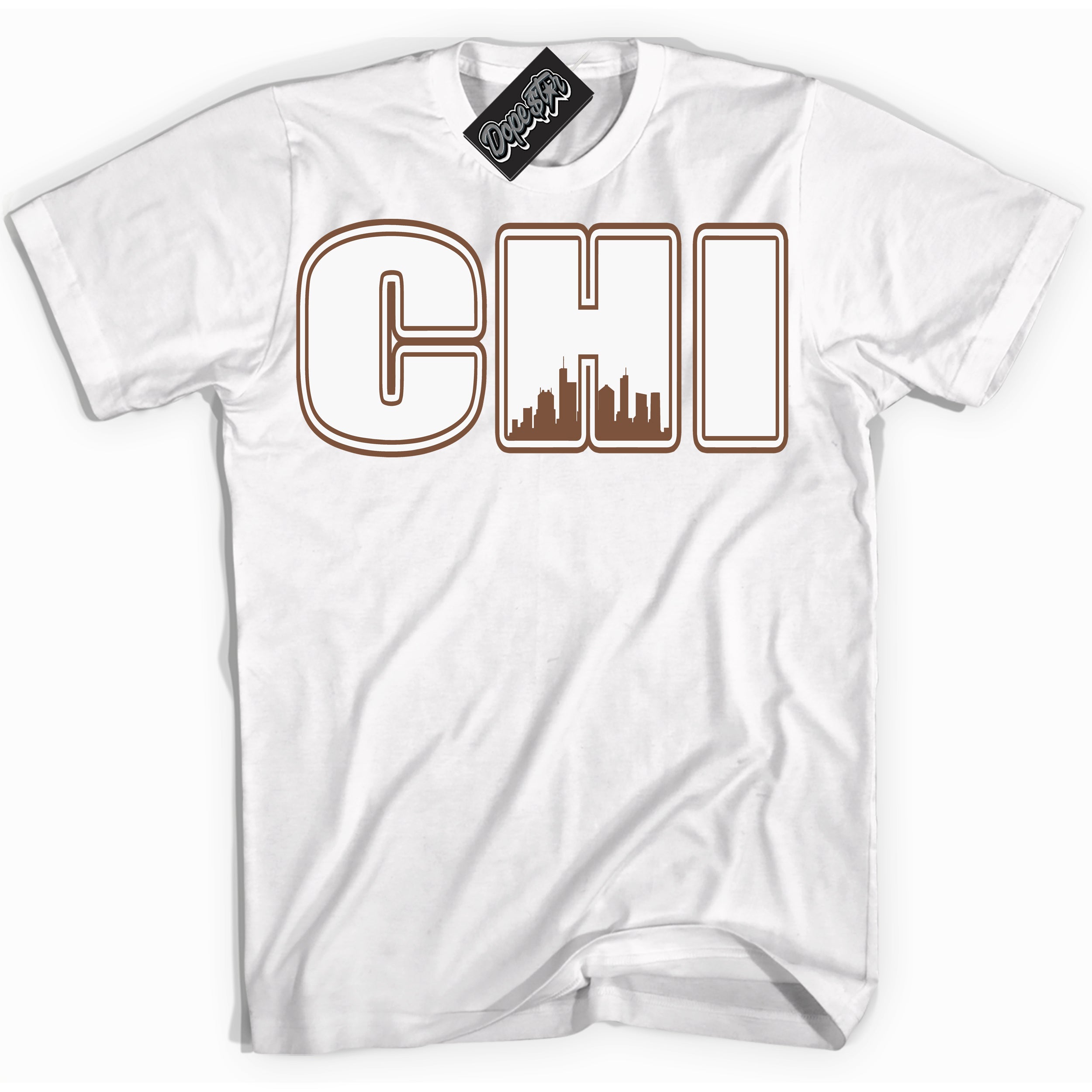 AJ1 Low Archaeo Brown White 'Chicago' Shirt - White Streetwear Mockup | Sneakerhead T-shirt Matching Archaeo Brown White AJ1 Lows | Limited Edition Jordan 1 Low Archaeo Brown White Shirt for Men & Women | Drip with Your Archaeo Brown White 1s Kicks | Sneakerhead Fashion Must-Have.