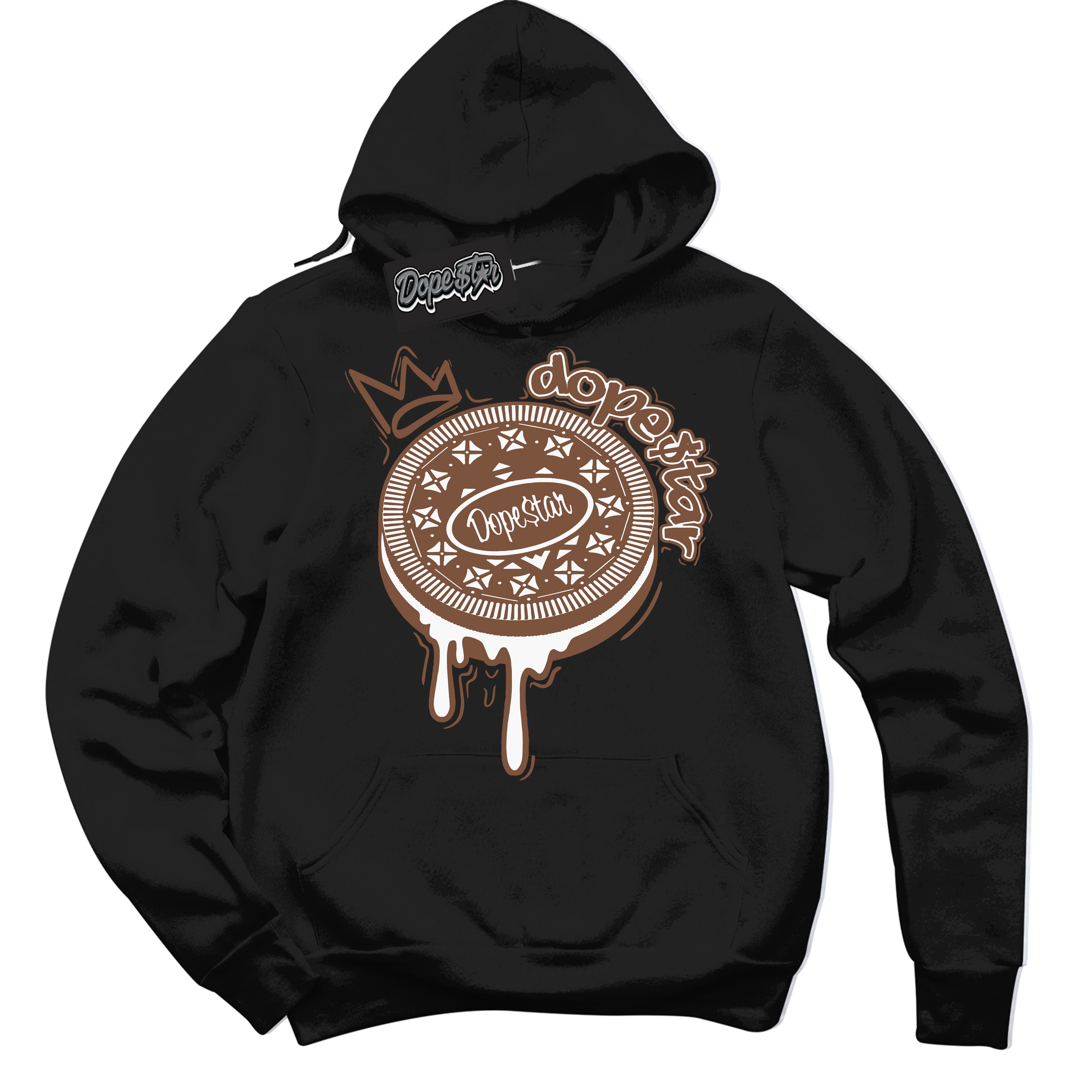 AJ1 Low Archaeo Brown White 'Oreo DS' Hoodie- Black Streetwear Mockup | Sneakerhead Hoodie Matching Archaeo Brown White AJ1 Lows | Limited Edition Jordan 1 Low Archaeo Brown White hoodie for Men & Women | Drip with Your Archaeo Brown White 1s Kicks | Sneakerhead Fashion Must-Have.