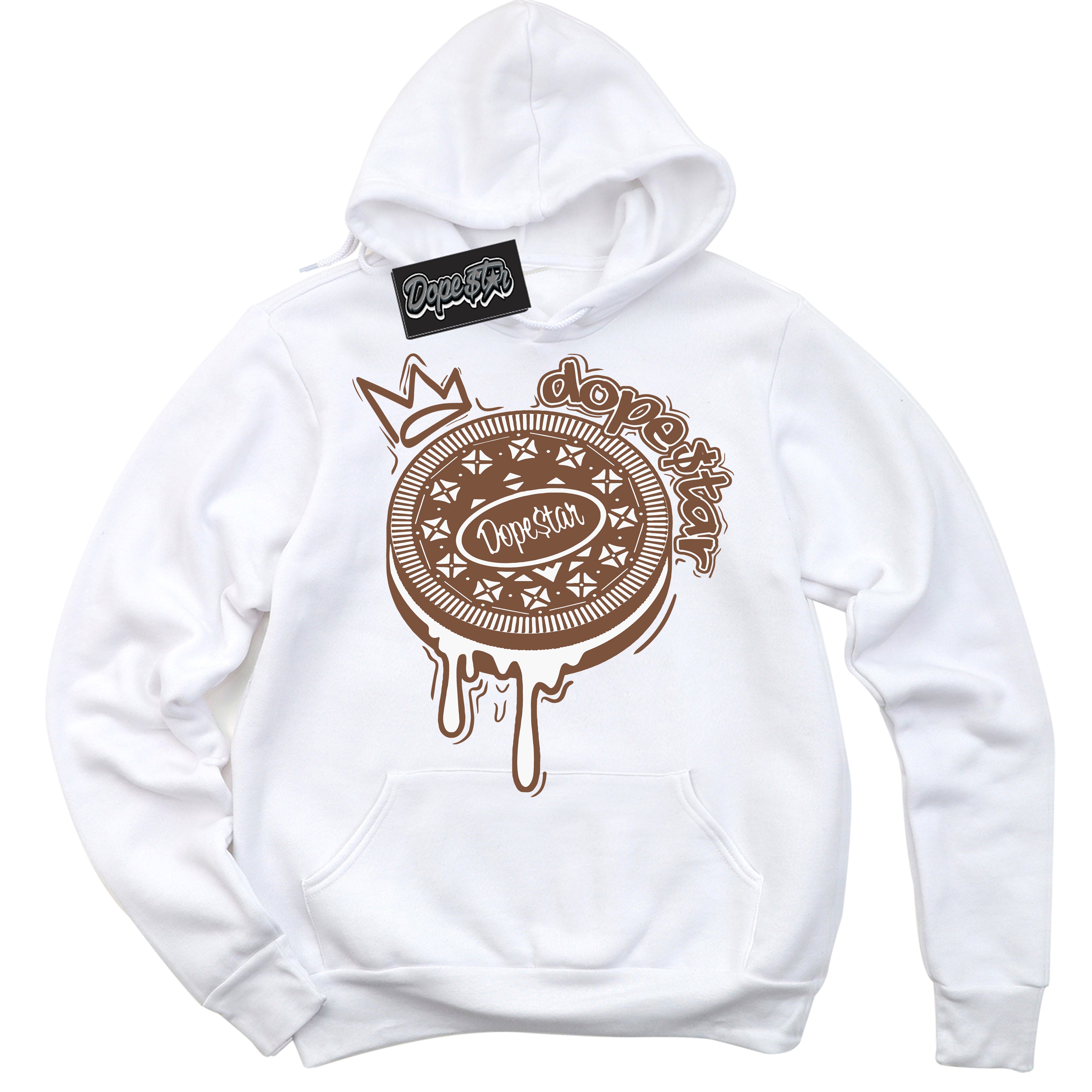 AJ1 Low Archaeo Brown White 'Oreo DS' Hoodie- White Streetwear Mockup | Sneakerhead Hoodie Matching Archaeo Brown White AJ1 Lows | Limited Edition Jordan 1 Low Archaeo Brown White hoodie for Men & Women | Drip with Your Archaeo Brown White 1s Kicks | Sneakerhead Fashion Must-Have.