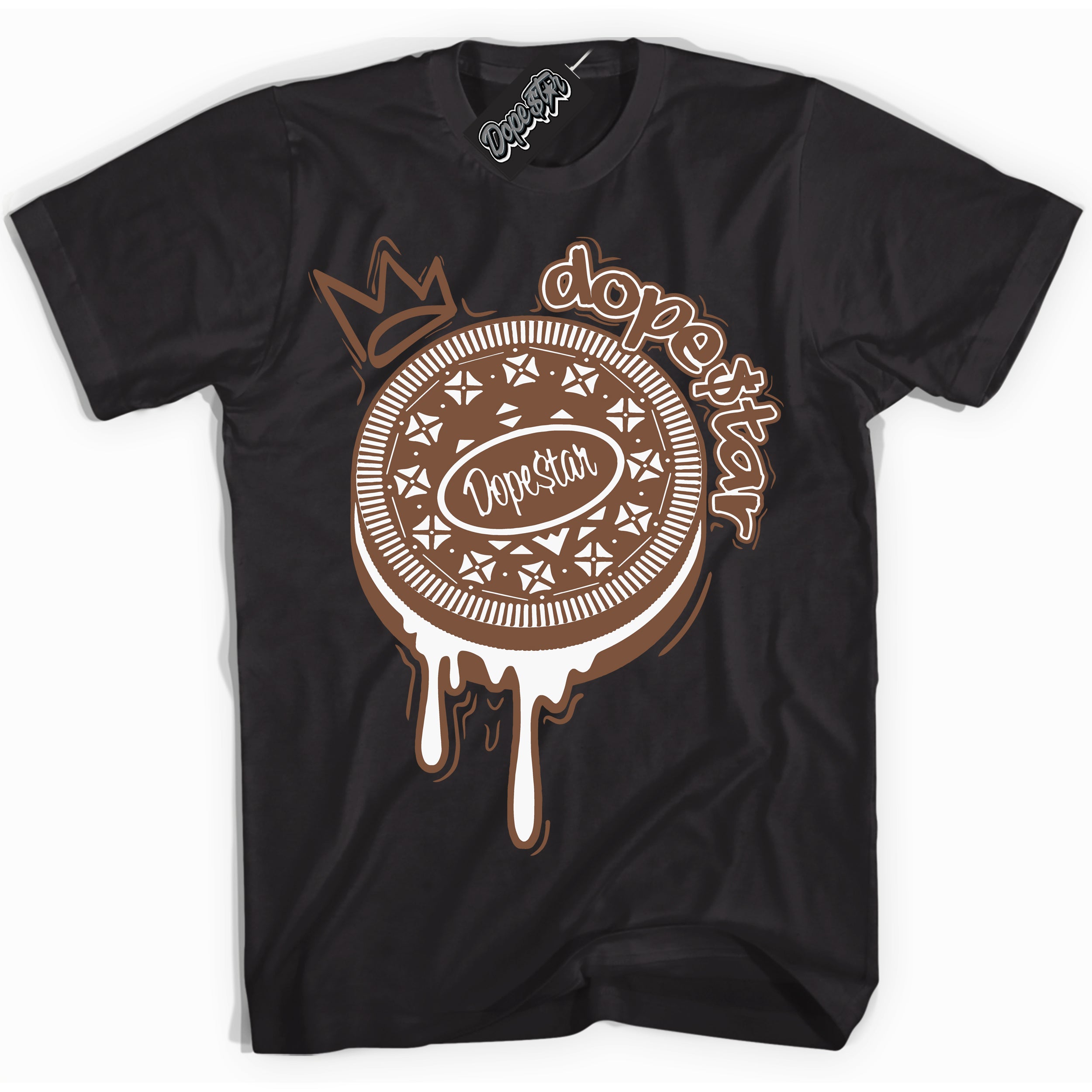 AJ1 Low Archaeo Brown White 'Oreo DS' Shirt - Black Streetwear Mockup | Sneakerhead T-shirt Matching Archaeo Brown White AJ1 Lows| Limited Edition Jordan 1 Low Archaeo Brown White Shirt for Men & Women | Drip with Your Archaeo Brown White 1s Kicks | Sneakerhead Fashion Must-Have.