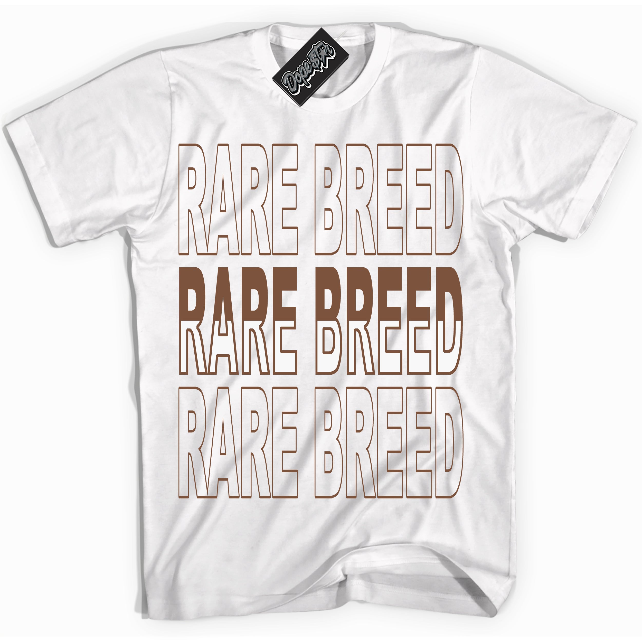 AJ1 Low Archaeo Brown White 'Rare Breed' Shirt - White Streetwear Mockup | Sneakerhead T-shirt Matching Archaeo Brown White AJ1 Lows | Limited Edition Jordan 1 Low Archaeo Brown White Shirt for Men & Women | Drip with Your Archaeo Brown White 1s Kicks | Sneakerhead Fashion Must-Have.