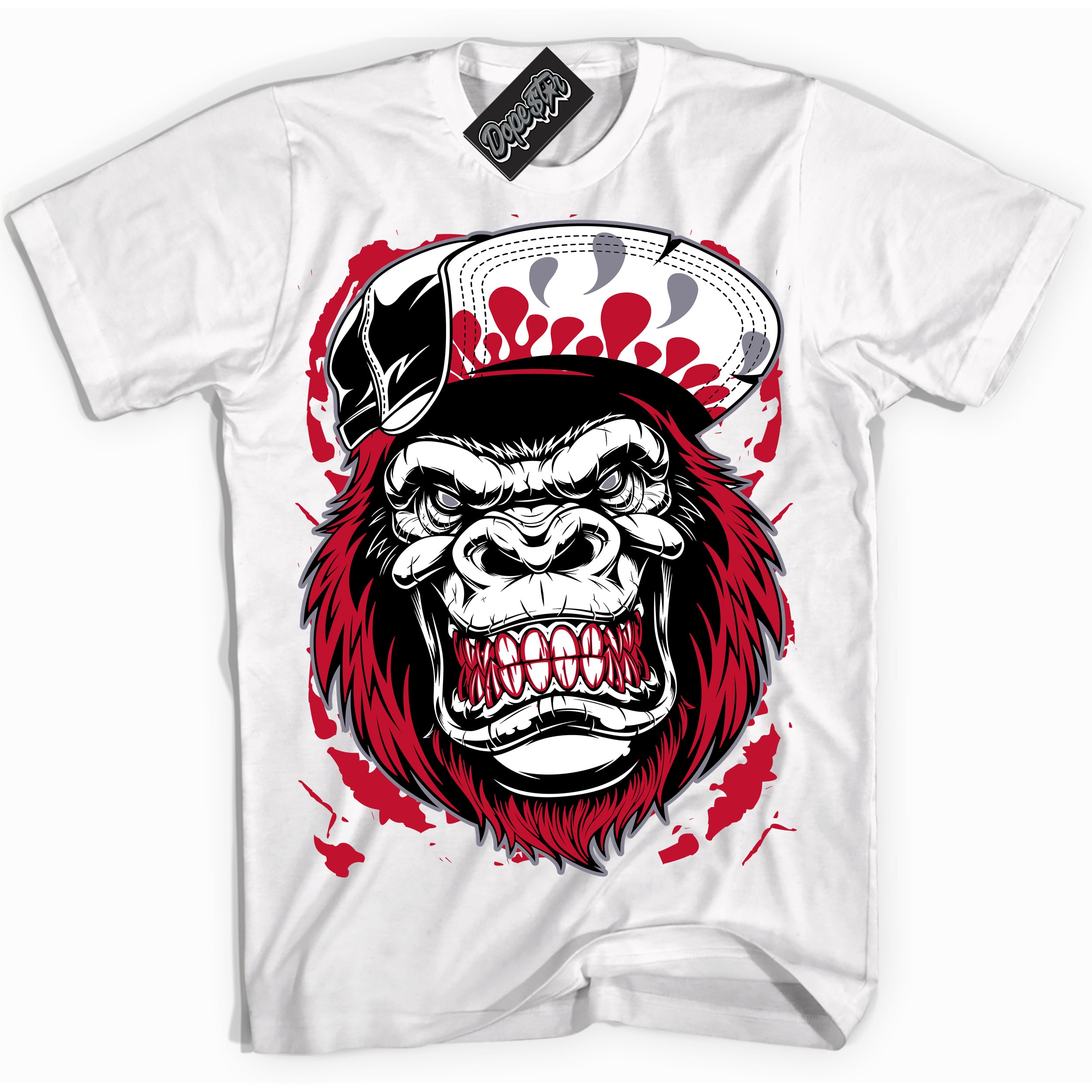 Cement Grey Fire Red 1s DopeStar Shirt Gorilla Beast Graphic