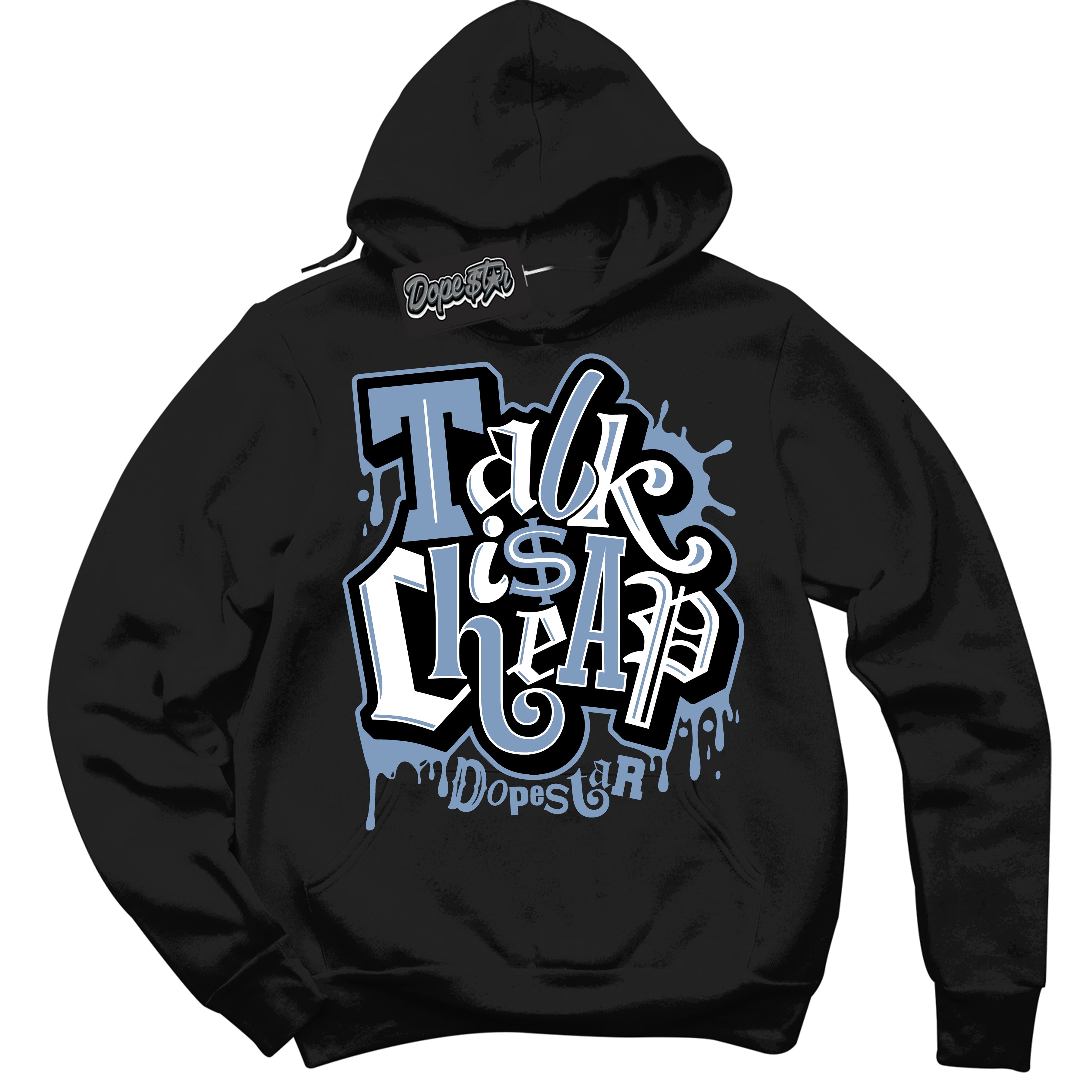 Cool Black Hoodie with “ Talk Is Cheap ”  design that Perfectly Matches Concord 1s Sneakers.